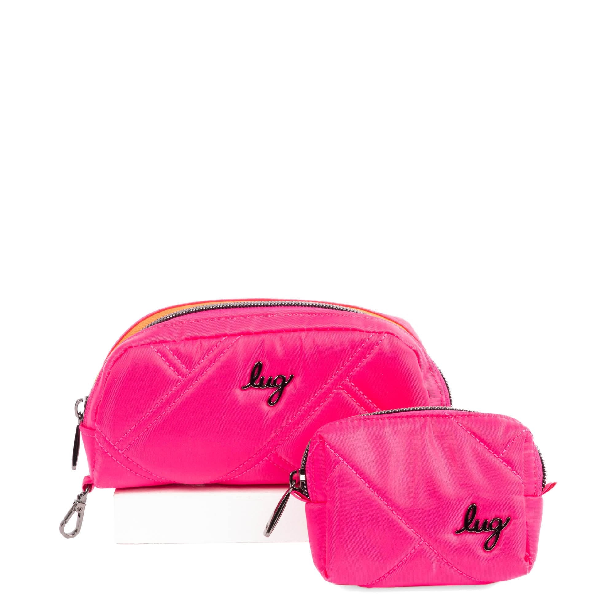 Bobsled XL Eyeglass Case & Choo Choo Mini Pill Box Set - PLAYFUL PLAID - BobsledXL_ChooChooMini_RosettaPink_01