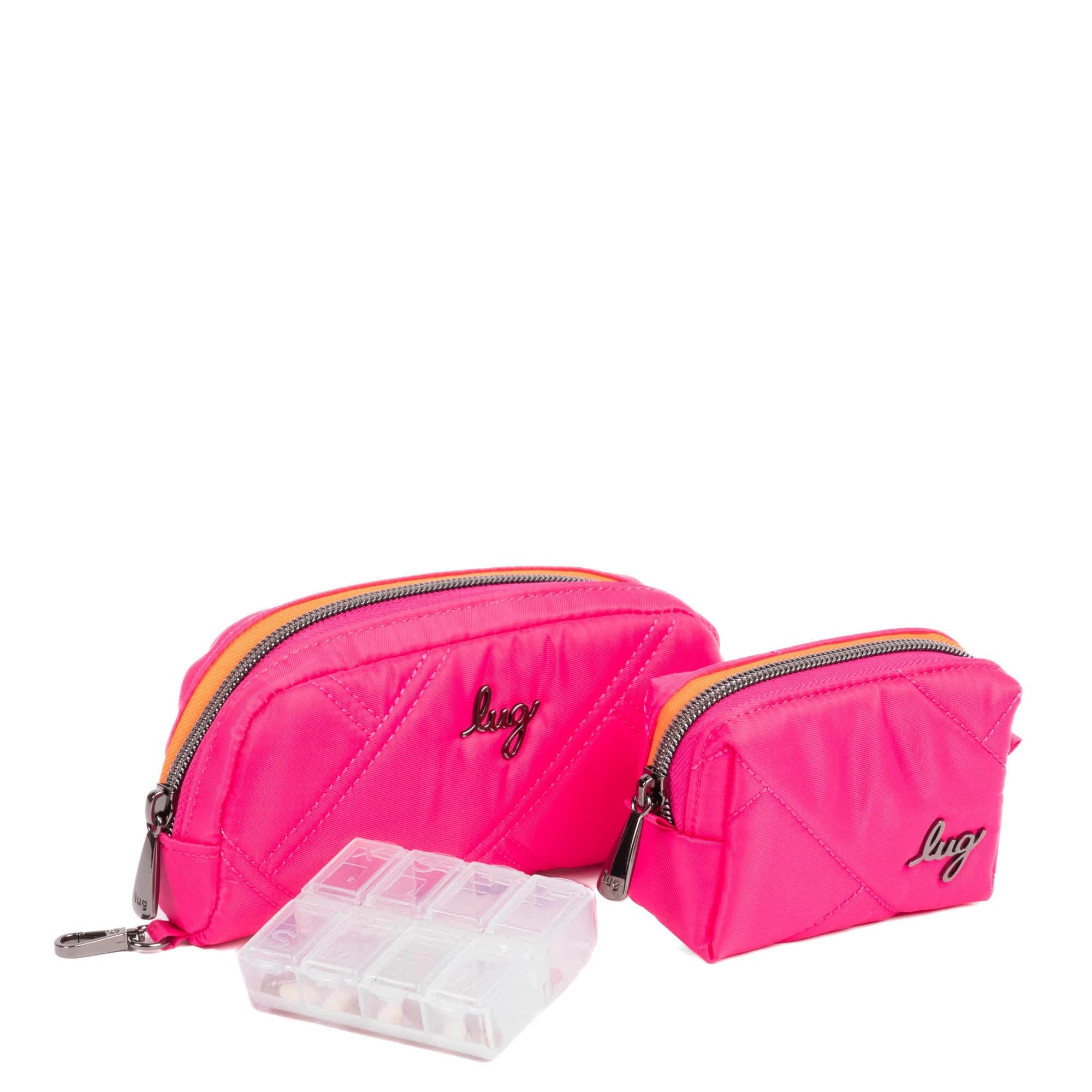 Bobsled XL Eyeglass Case & Choo Choo Mini Pill Box Set - PLAYFUL PLAID - BobsledXL_ChooChooMini_RosettaPink_02