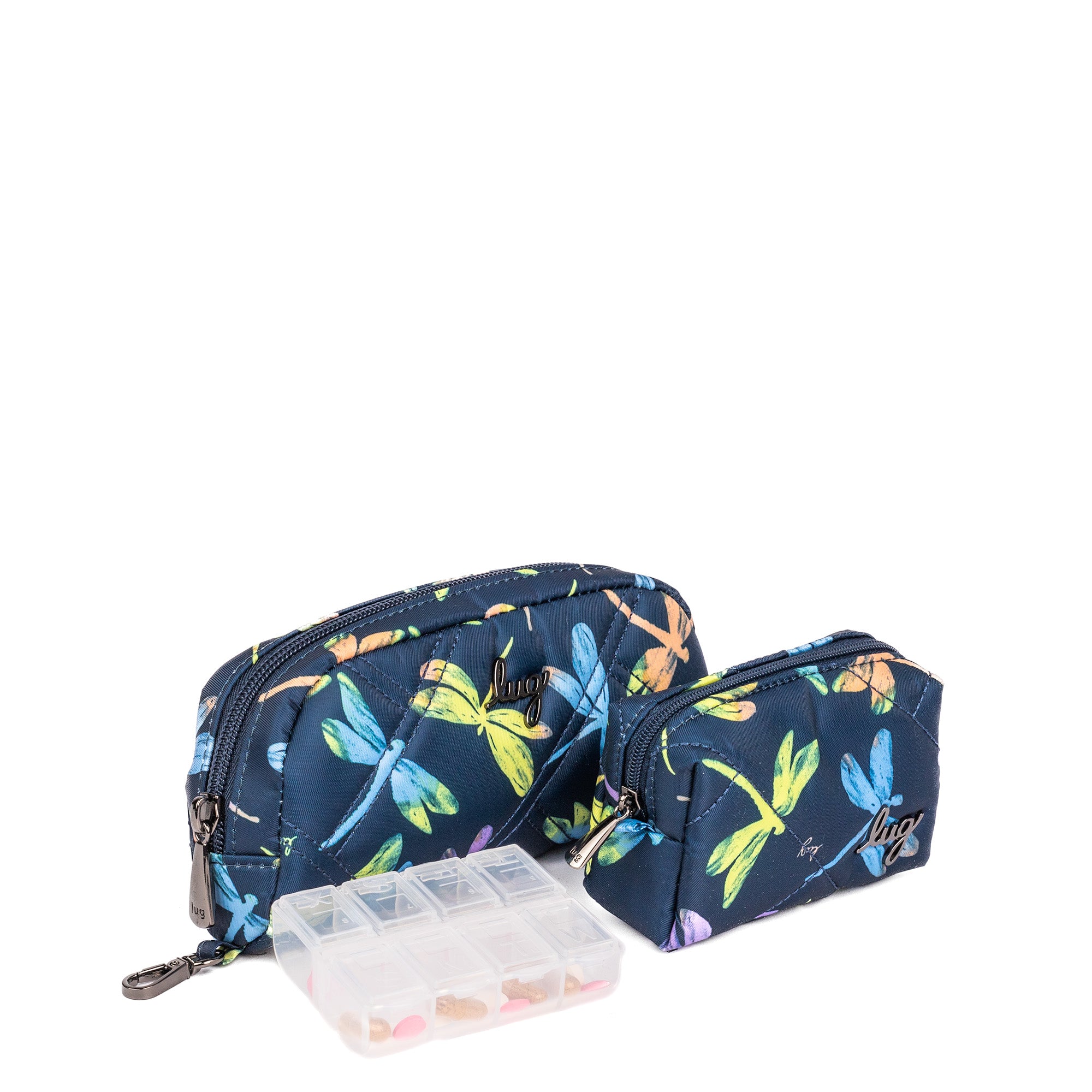 Bobsled XL Eyeglass Case & Choo Choo Mini Pill Box Set - GARDENIA GREEN - BobsledXL_MiniChooChoo_DragonflyIcepop_02