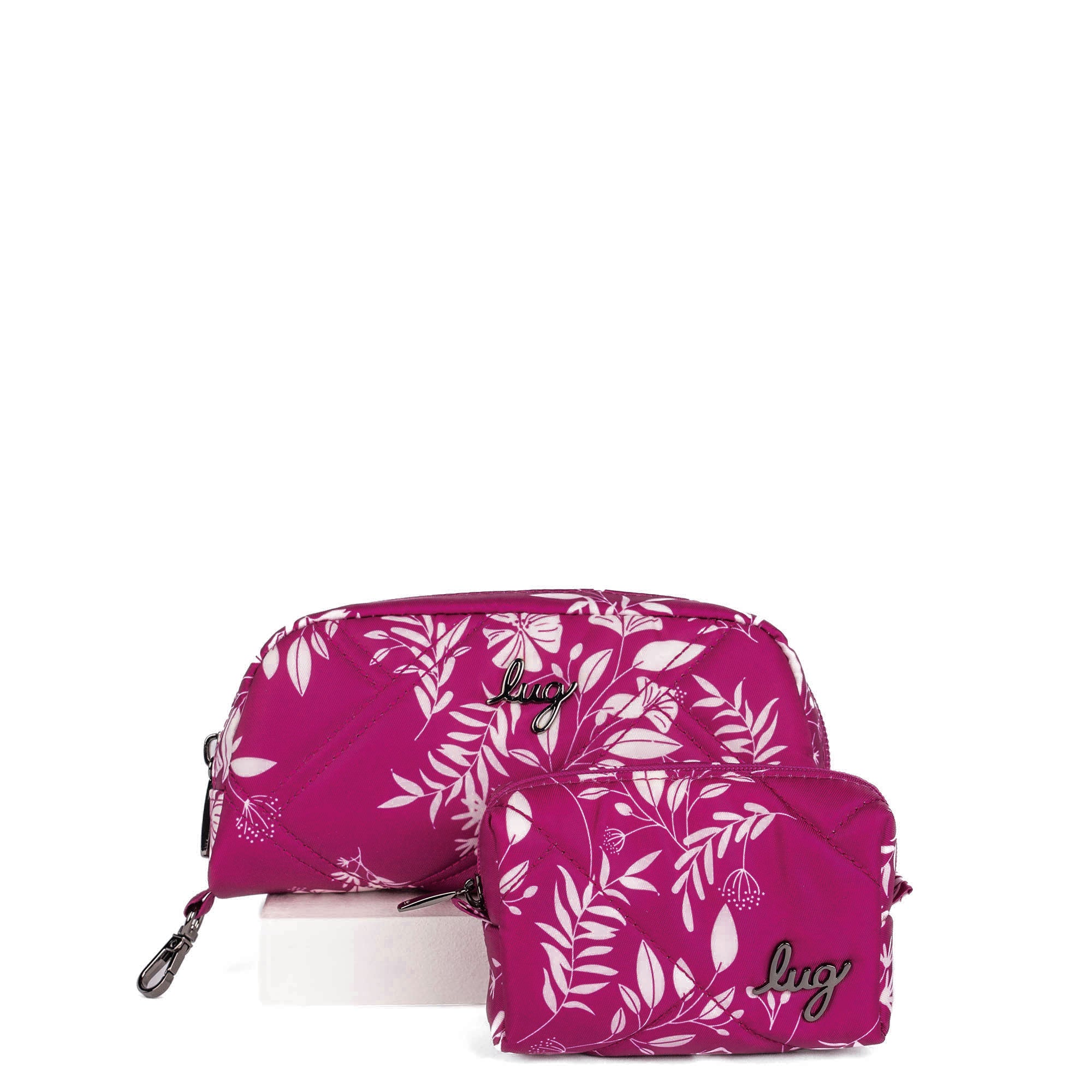 Bobsled XL Eyeglass Case & Choo Choo Mini Pill Box Set - GARDENIA GREEN - BobsledXL_MiniChooChoo_FlourishBerry_01