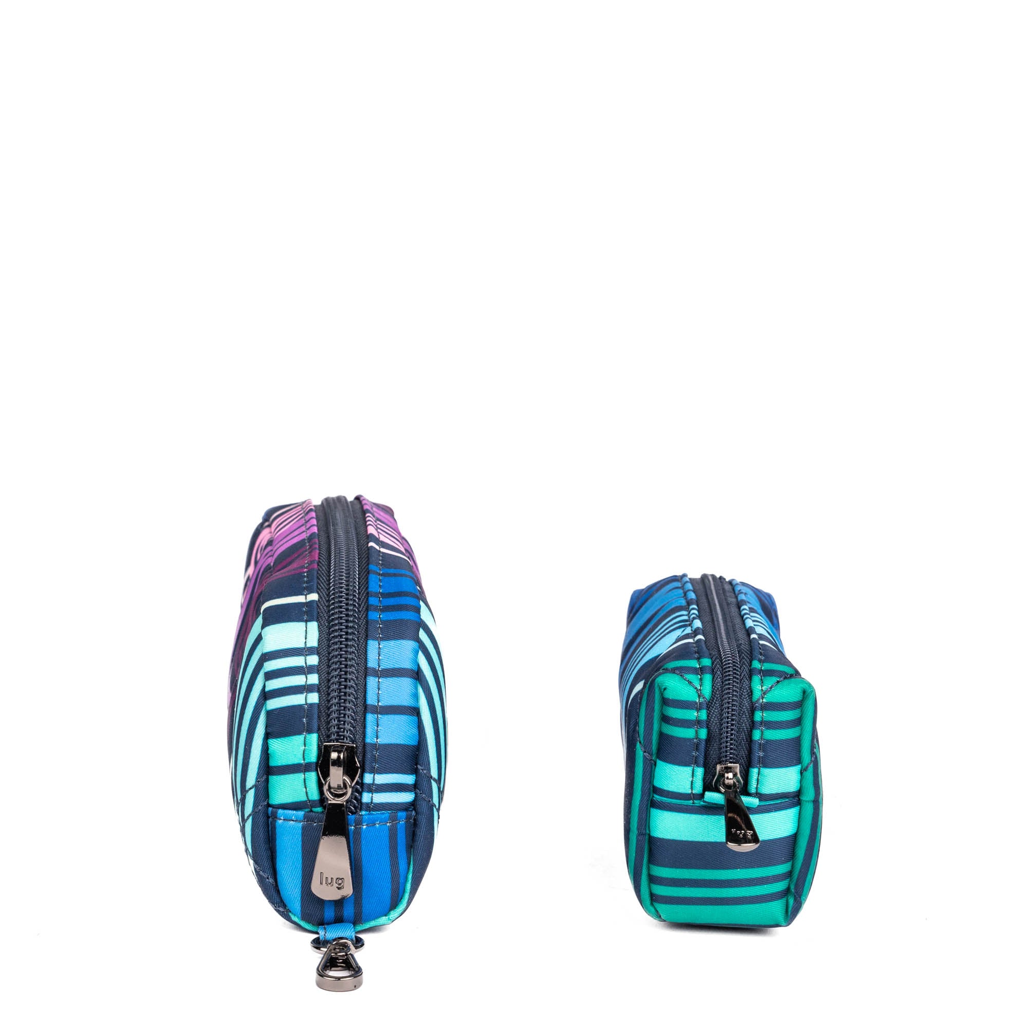 Bobsled XL Eyeglass Case & Choo Choo Mini Pill Box Set - GARDENIA GREEN - BobsledXL_MiniChooChoo_LoveStripeMulti_03