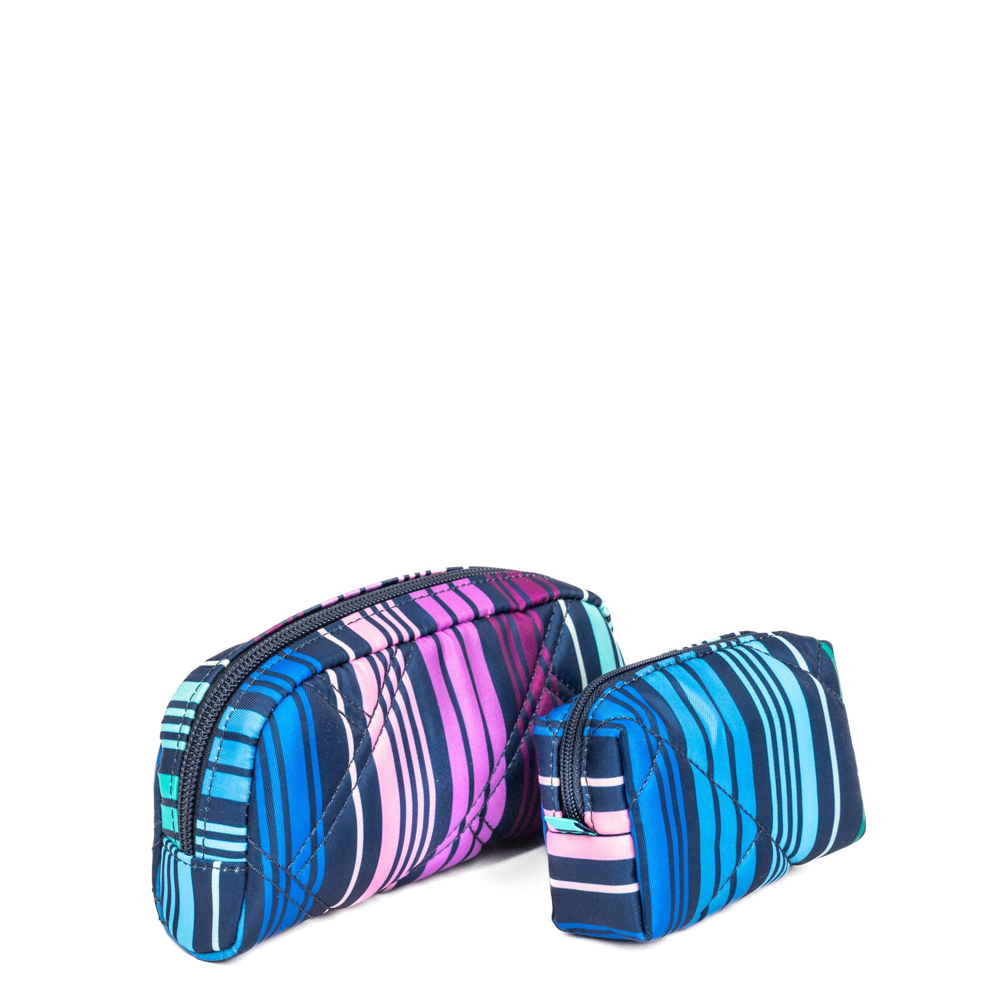 Bobsled XL Eyeglass Case & Choo Choo Mini Pill Box Set - GARDENIA GREEN - BobsledXL_MiniChooChoo_LoveStripeMulti_04