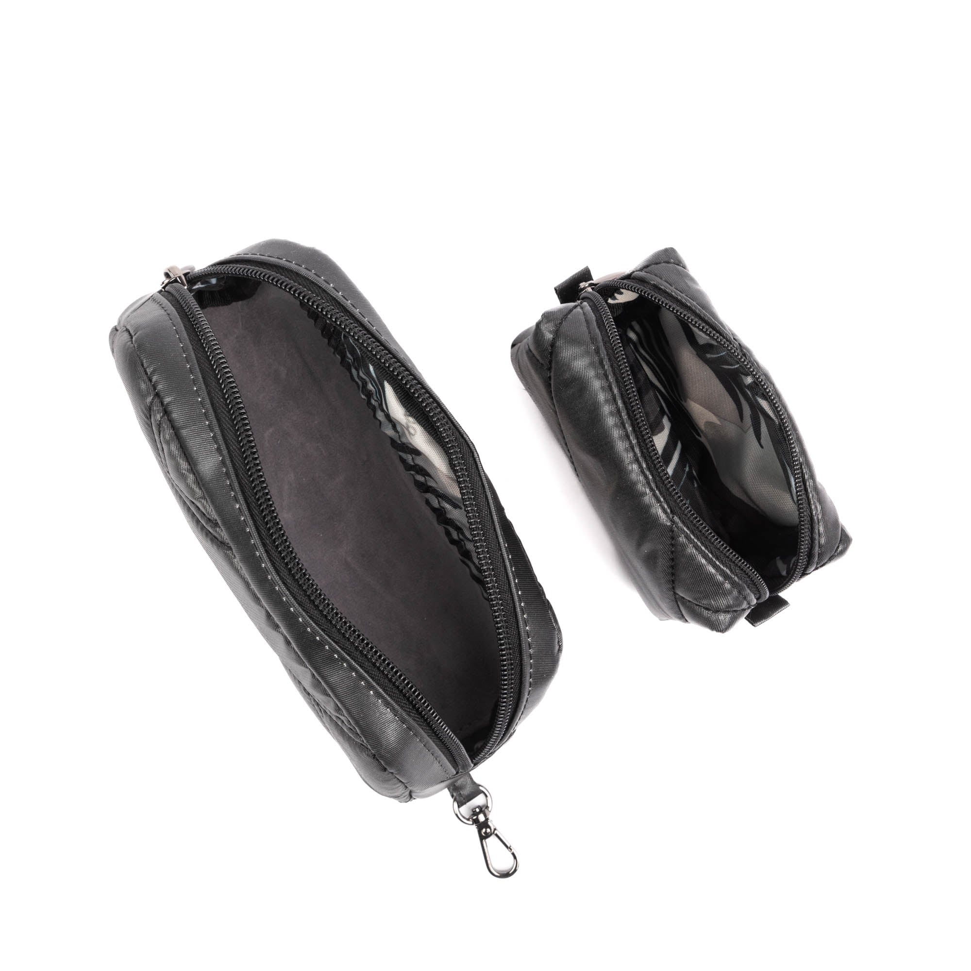 Bobsled XL Eyeglass Case & Choo Choo Mini Pill Box Set - GARDENIA GREEN - BobsledXL_MiniChooChoo_MetallicBlack_05