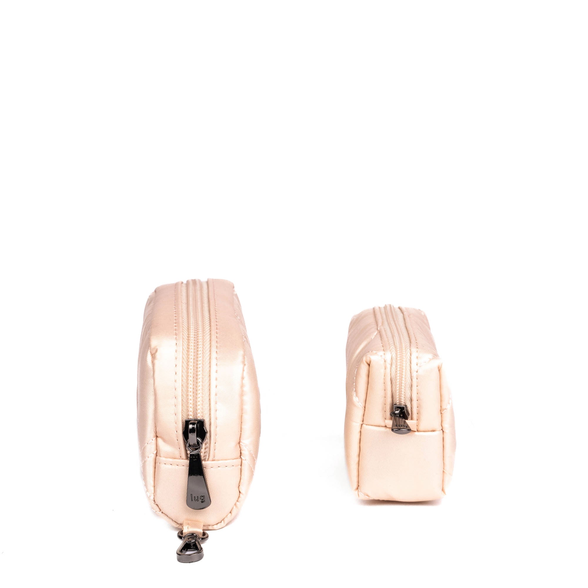 Bobsled XL Eyeglass Case & Choo Choo Mini Pill Box Set - GARDENIA GREEN - BobsledXL_MiniChooChoo_MetallicRoseGold_03