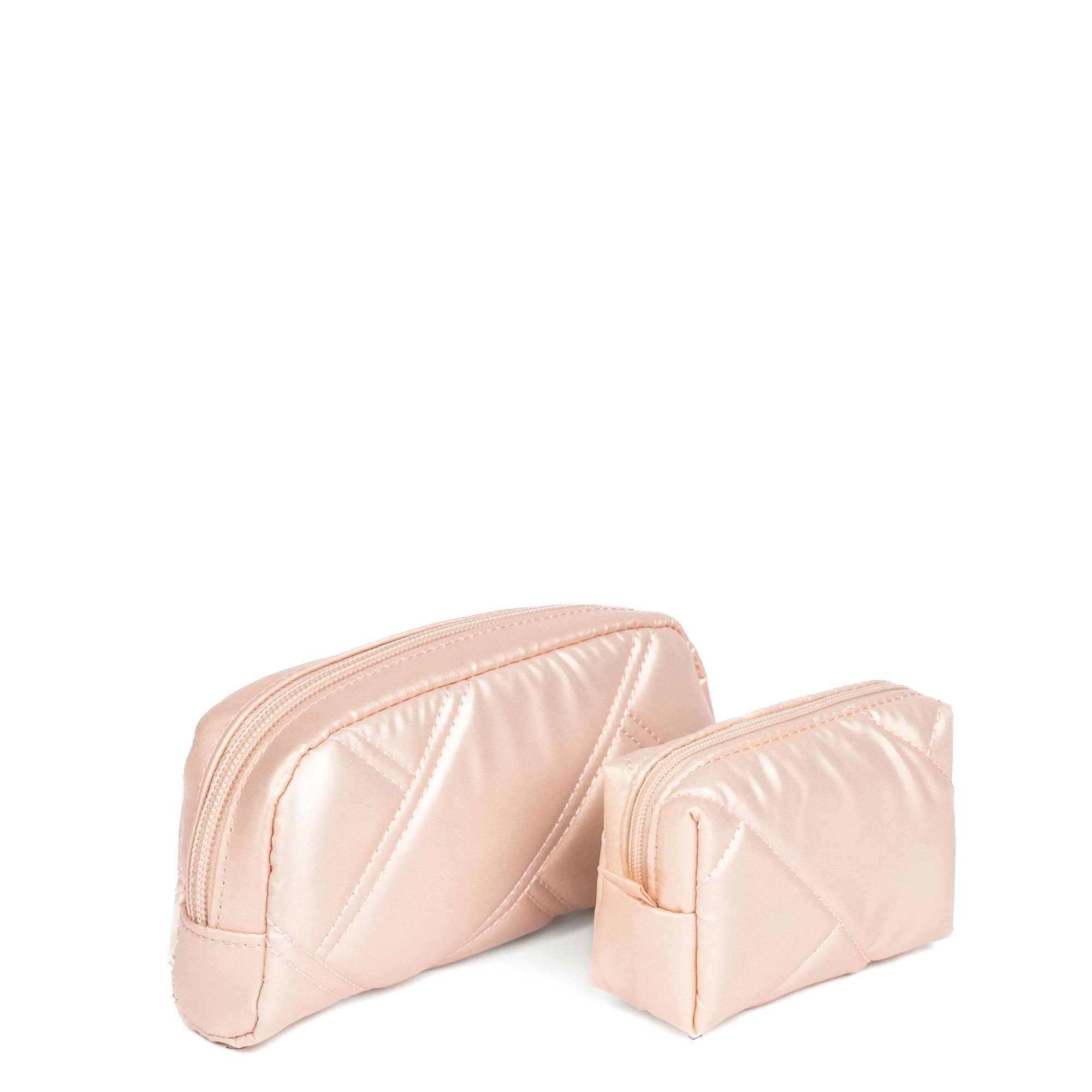 Bobsled XL Eyeglass Case & Choo Choo Mini Pill Box Set - GARDENIA GREEN - BobsledXL_MiniChooChoo_MetallicRoseGold_04