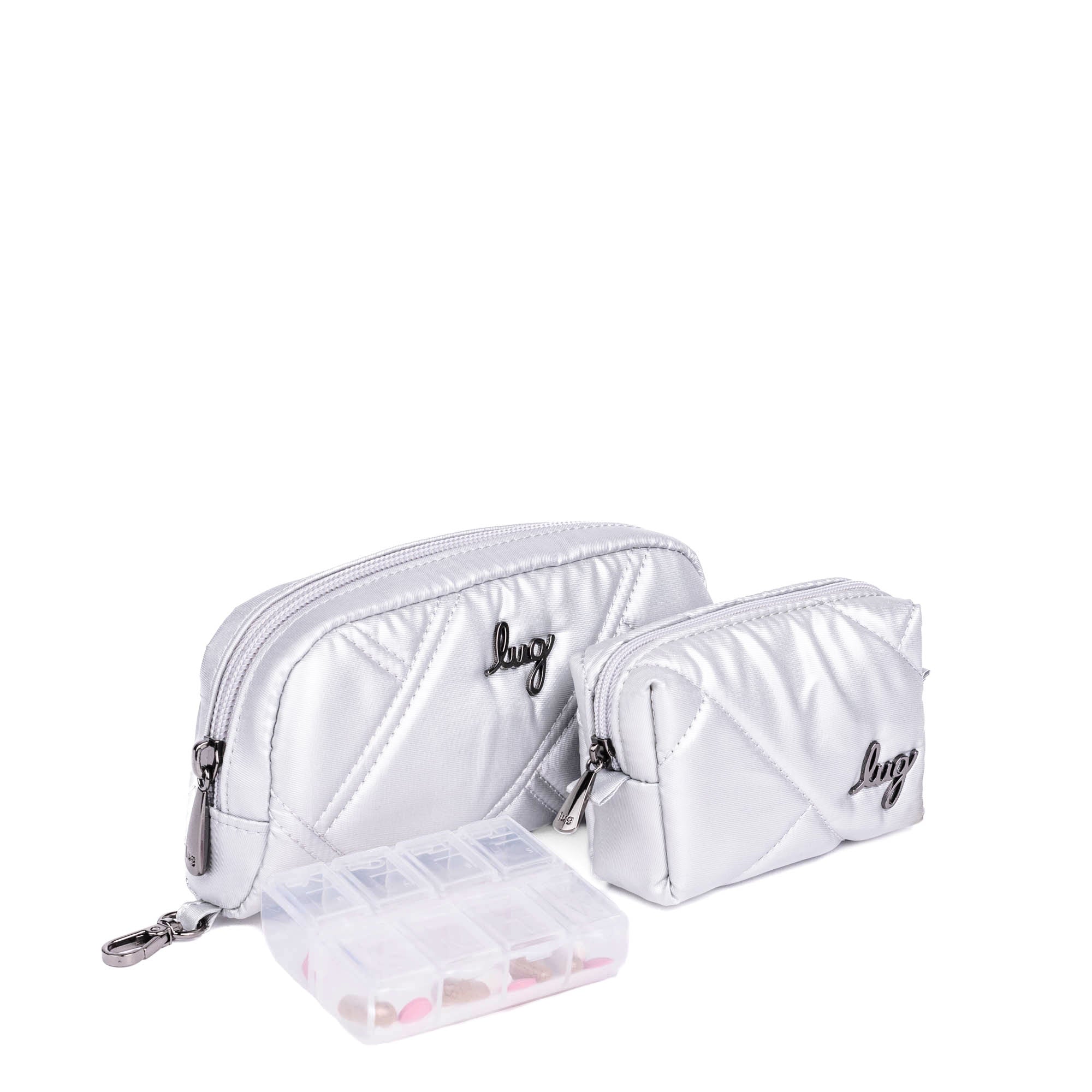 Bobsled XL Eyeglass Case & Choo Choo Mini Pill Box Set - METALLIC SILVER - BobsledXL_MiniChooChoo_MetallicSilver_02_42a7a1f0-2afe-470e-a794-b40aa4d48fa0