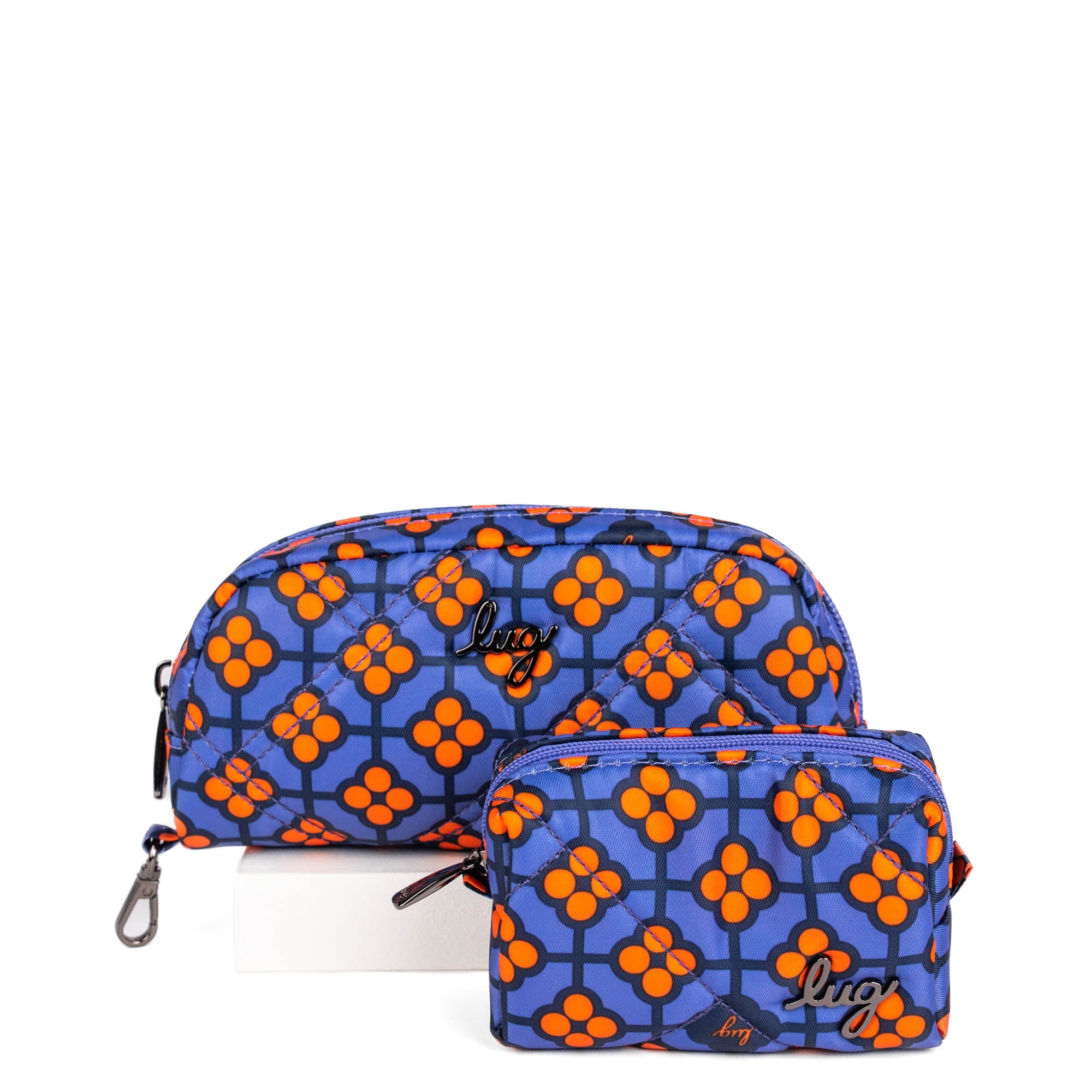 Bobsled XL Eyeglass Case & Choo Choo Mini Pill Box Set - GARDENIA GREEN - BobsledXL_MiniChooChoo_VeryBerryBlue_01