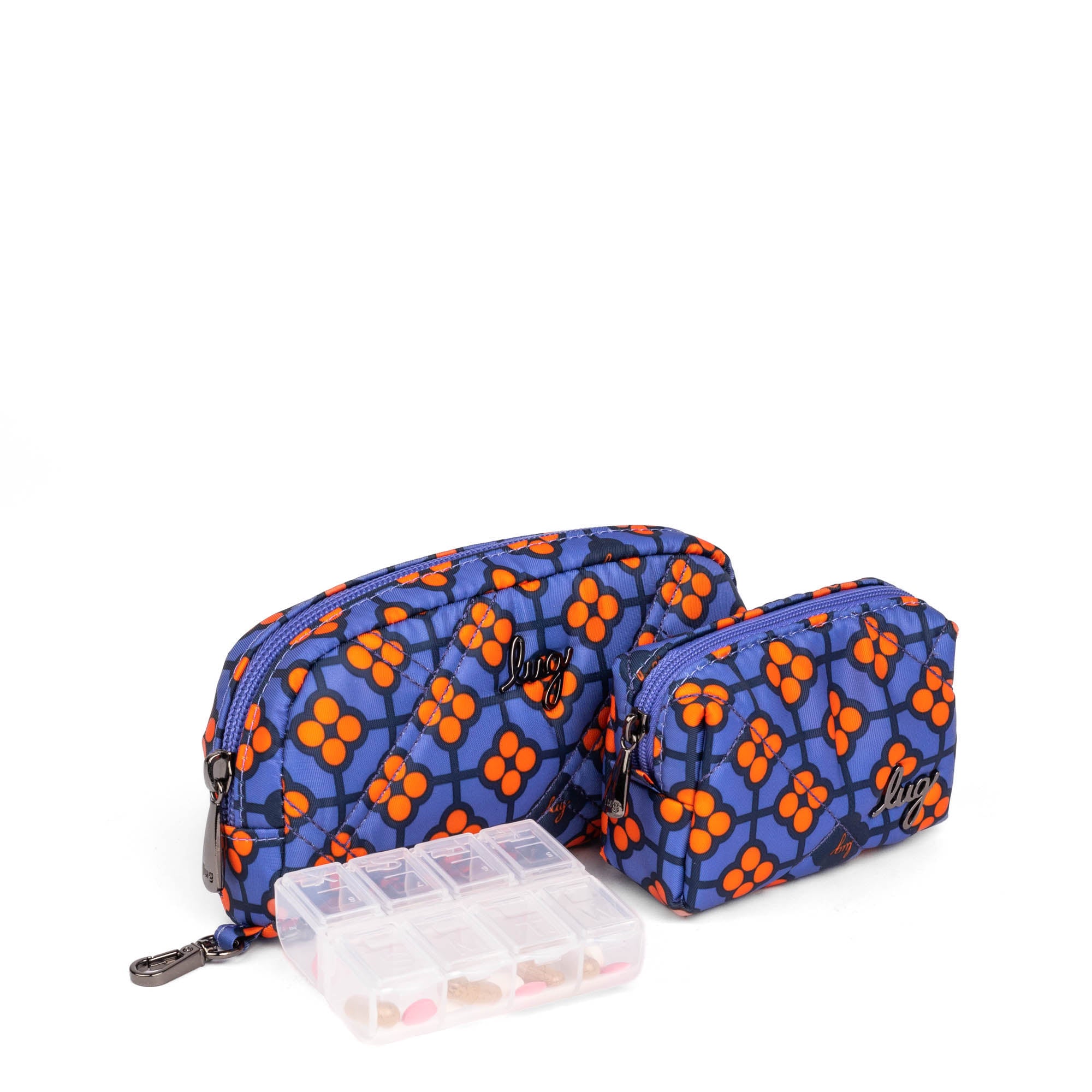 Bobsled XL Eyeglass Case & Choo Choo Mini Pill Box Set - GARDENIA GREEN - BobsledXL_MiniChooChoo_VeryBerryBlue_02