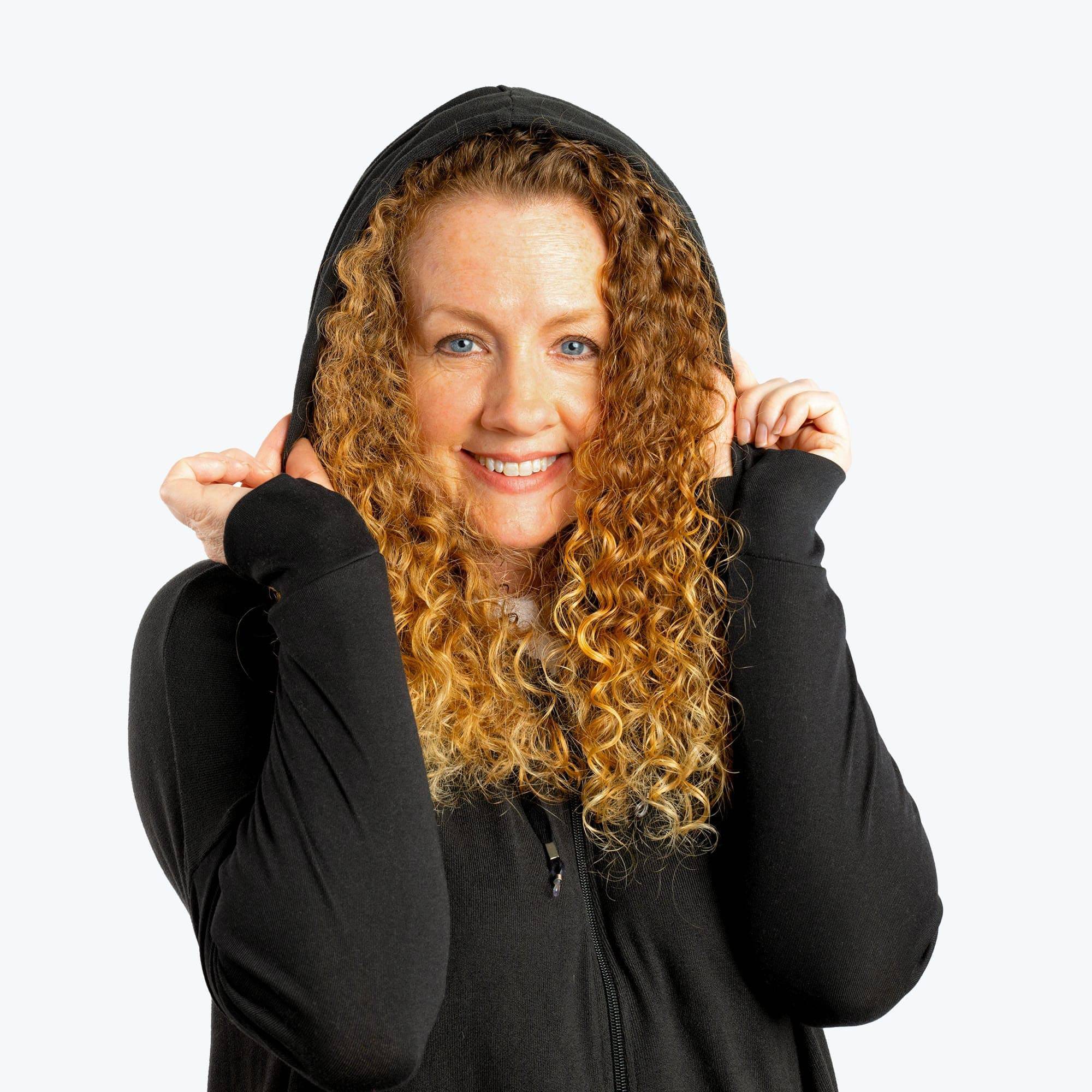 Bolero Brushed Sweater Knit Zip-Up - BLACK - BoleroZipUpSweater_Black_03