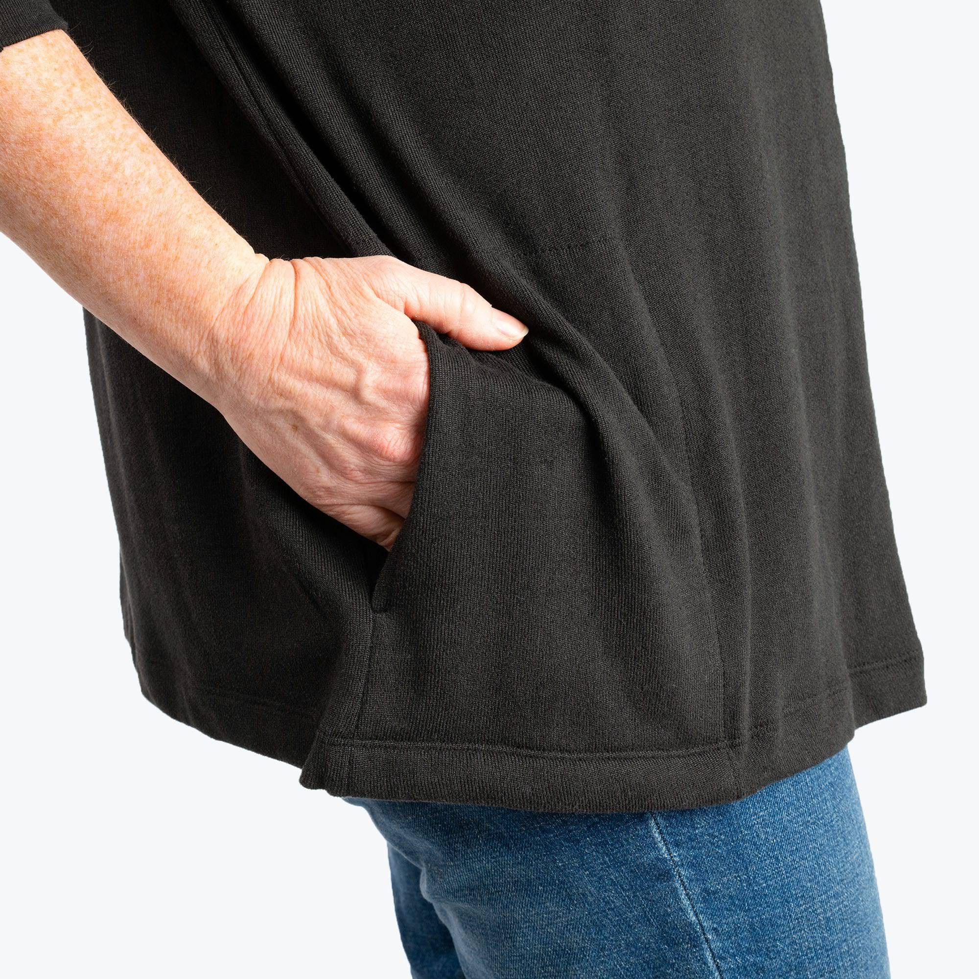 Bolero Brushed Sweater Knit Zip-Up - BLACK - BoleroZipUpSweater_Black_06