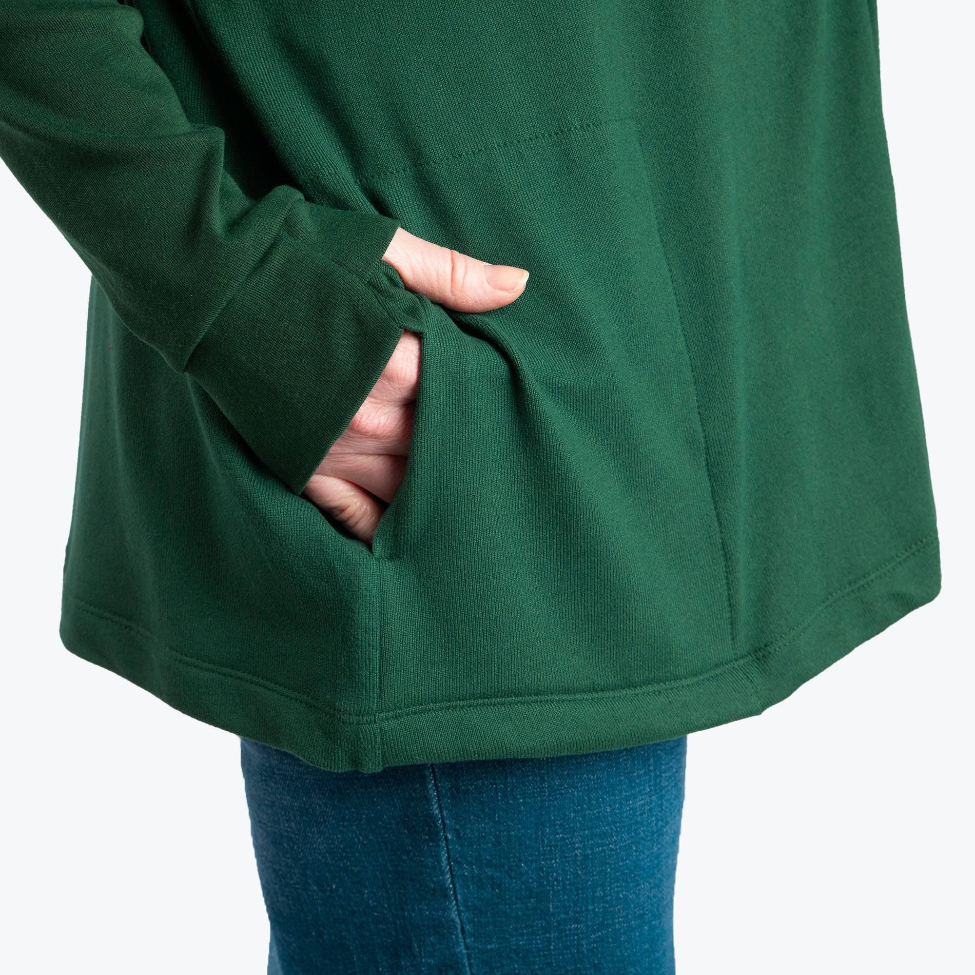 Bolero Brushed Sweater Knit Zip-Up - EVERGLADE - BoleroZipUpSweater_Everglade_04