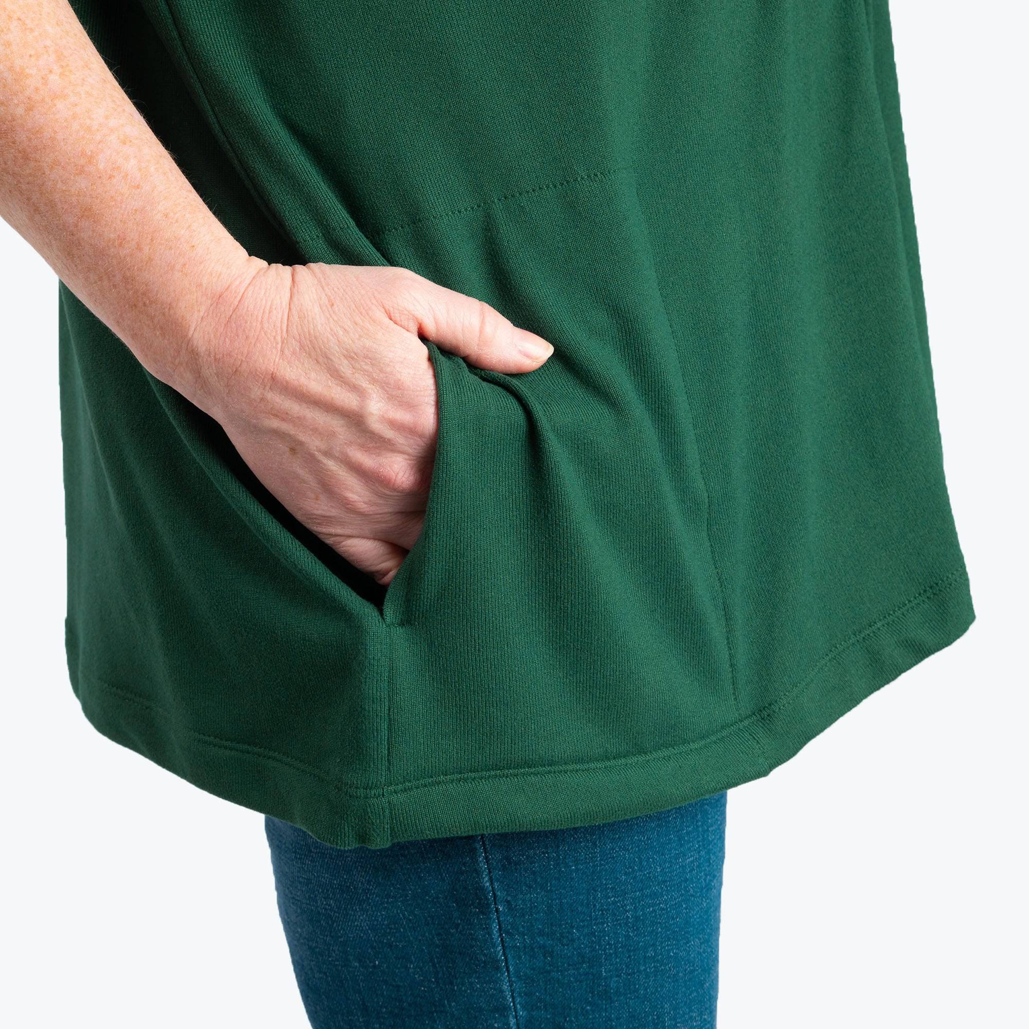 Bolero Brushed Sweater Knit Zip-Up - EVERGLADE - BoleroZipUpSweater_Everglade_05