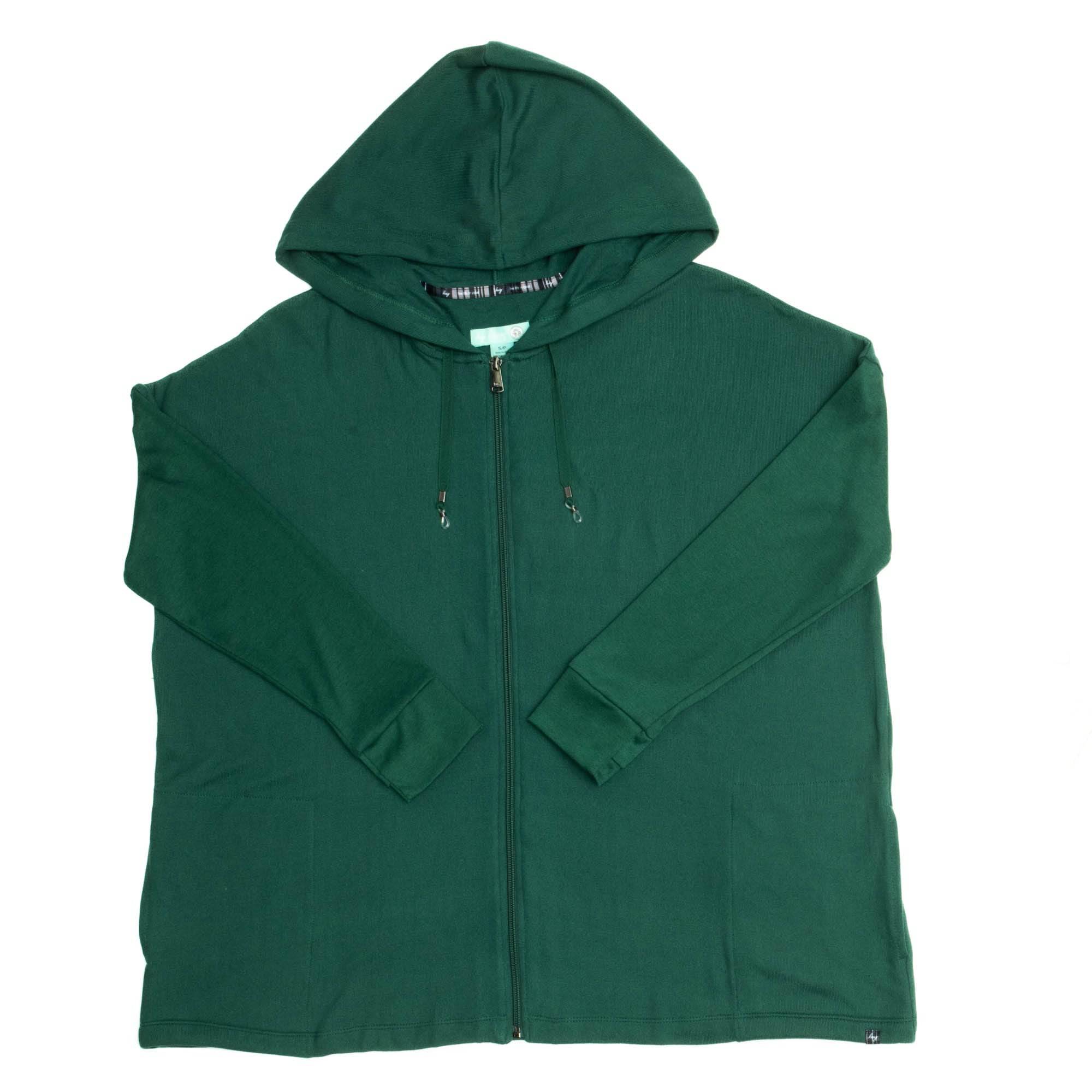 Bolero Brushed Sweater Knit Zip-Up - EVERGLADE - BoleroZipUpSweater_Everglade_Flatlay