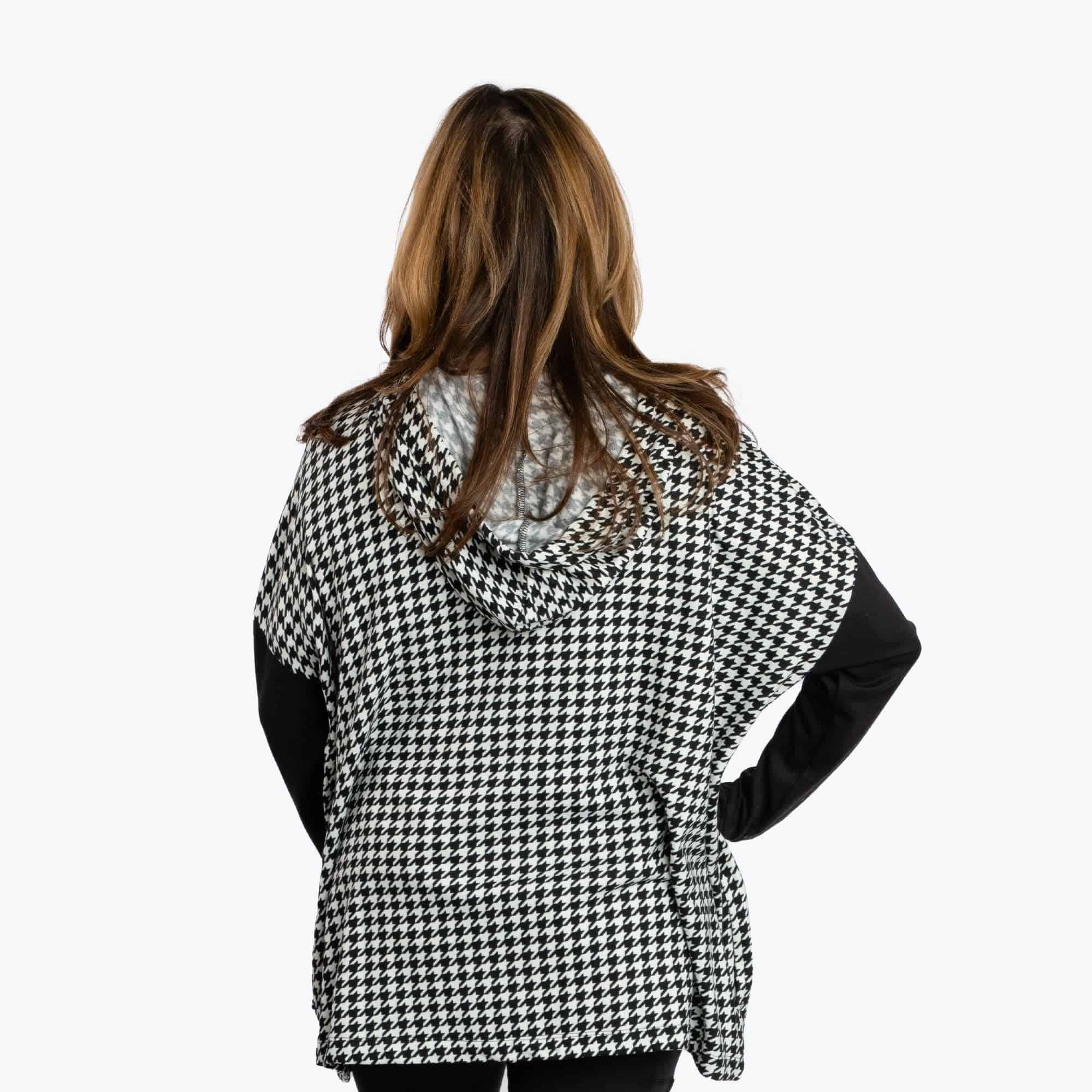 Bolero Brushed Sweater Knit Zip-Up - MICRO HOUNDSTOOTH - BoleroZipUpSweater_MicroHoundstooth_02