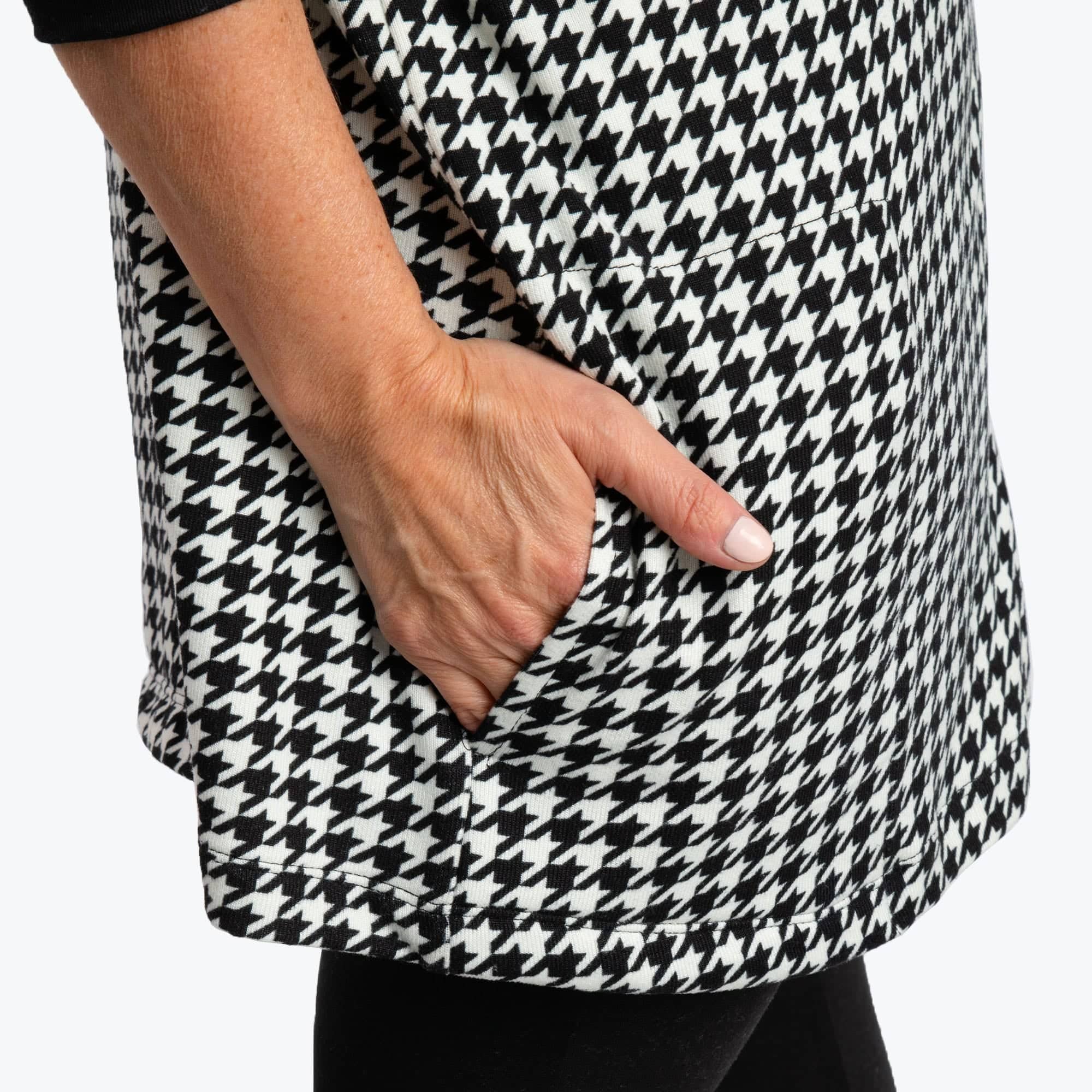 Bolero Brushed Sweater Knit Zip-Up - MICRO HOUNDSTOOTH - BoleroZipUpSweater_MicroHoundstooth_06
