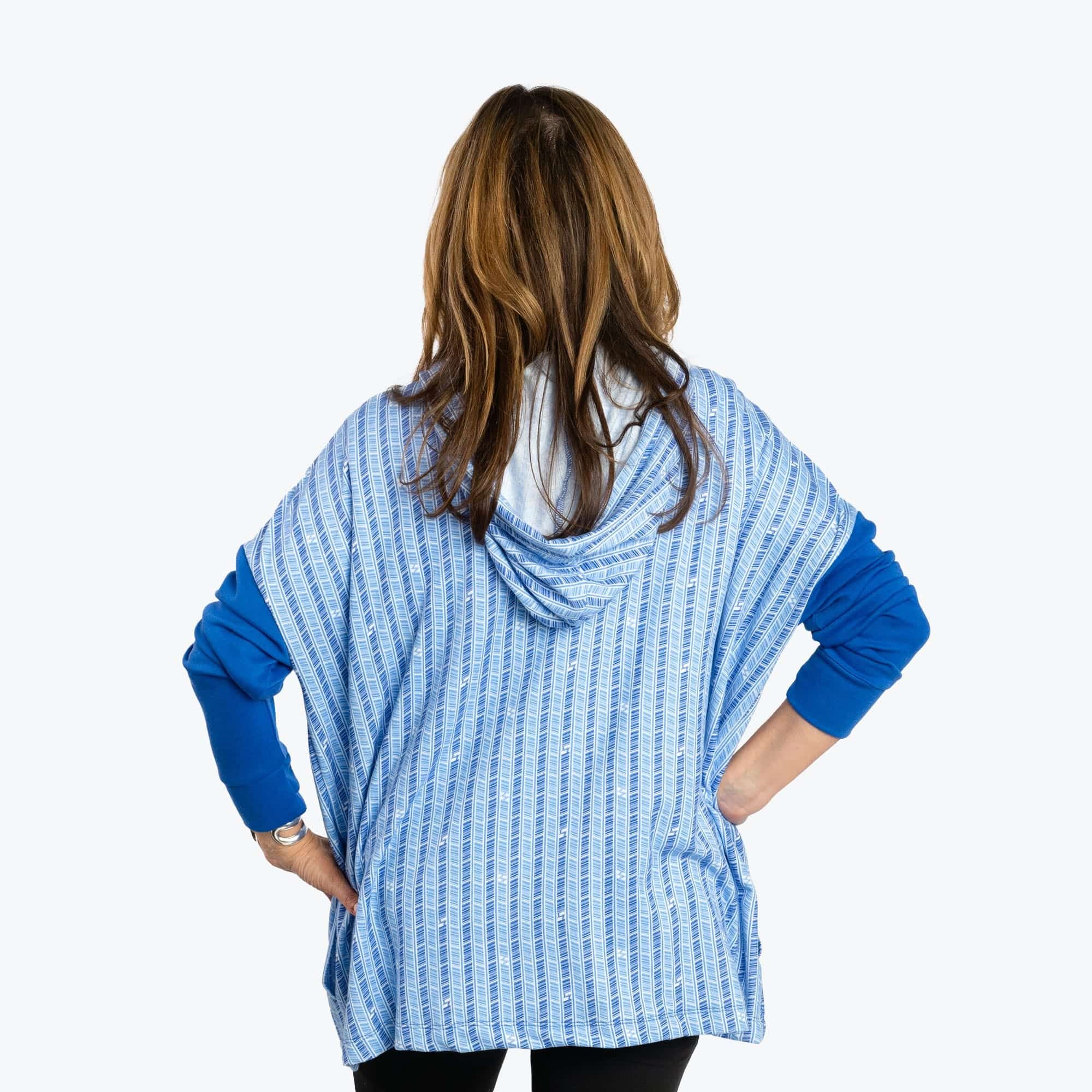 Bolero Brushed Sweater Knit Zip-Up - RADIATE STRIPE INDIGO - BoleroZipUpSweater_RadiateStripeIndigo_02