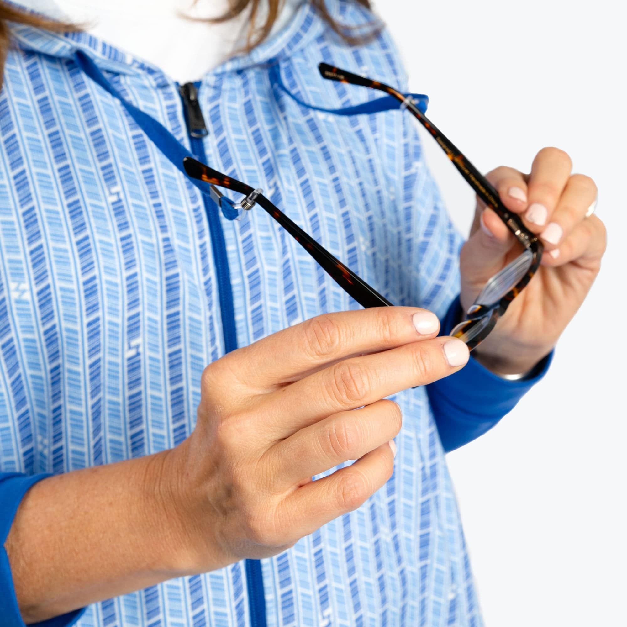 Bolero Brushed Sweater Knit Zip-Up - RADIATE STRIPE INDIGO - BoleroZipUpSweater_RadiateStripeIndigo_04