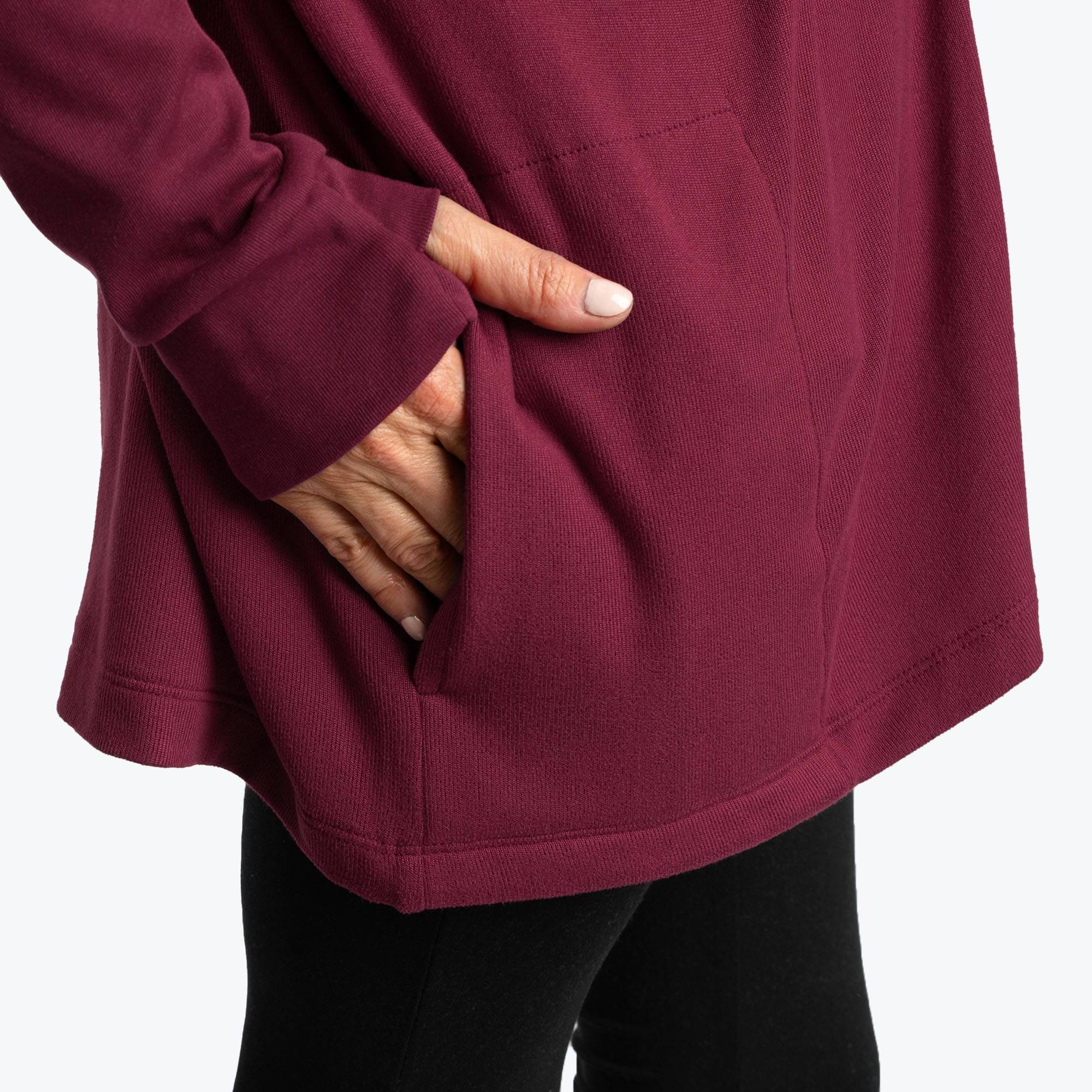 Bolero Brushed Sweater Knit Zip-Up - RASPBERRY - BoleroZipUpSweater_Raspberry_05