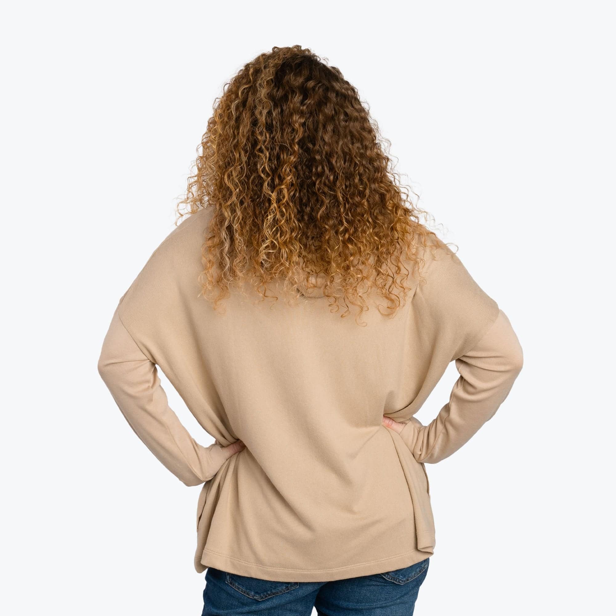 Bolero Brushed Sweater Knit Zip-Up - SAND - BoleroZipUpSweater_Sand_02