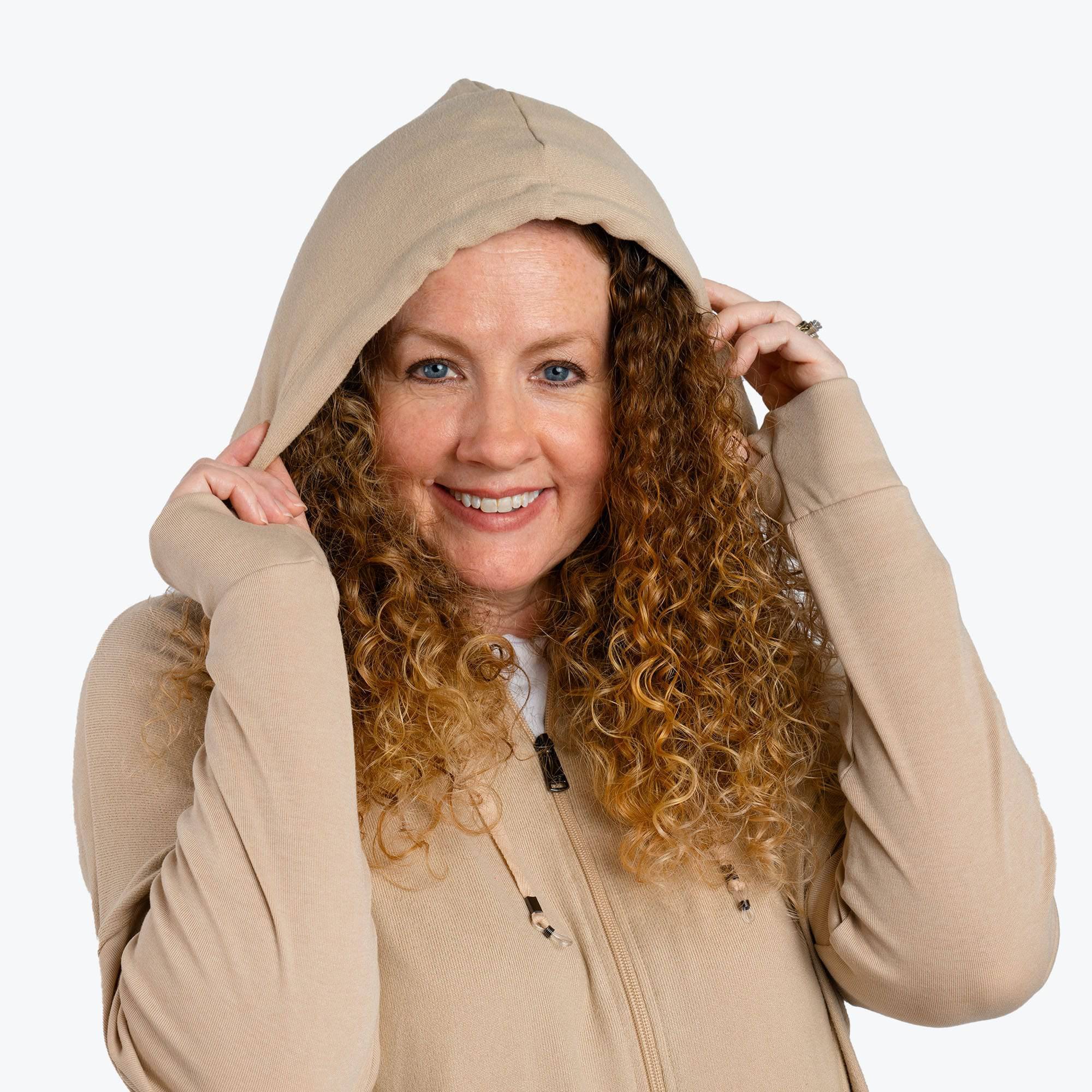 Bolero Brushed Sweater Knit Zip-Up - SAND - BoleroZipUpSweater_Sand_03