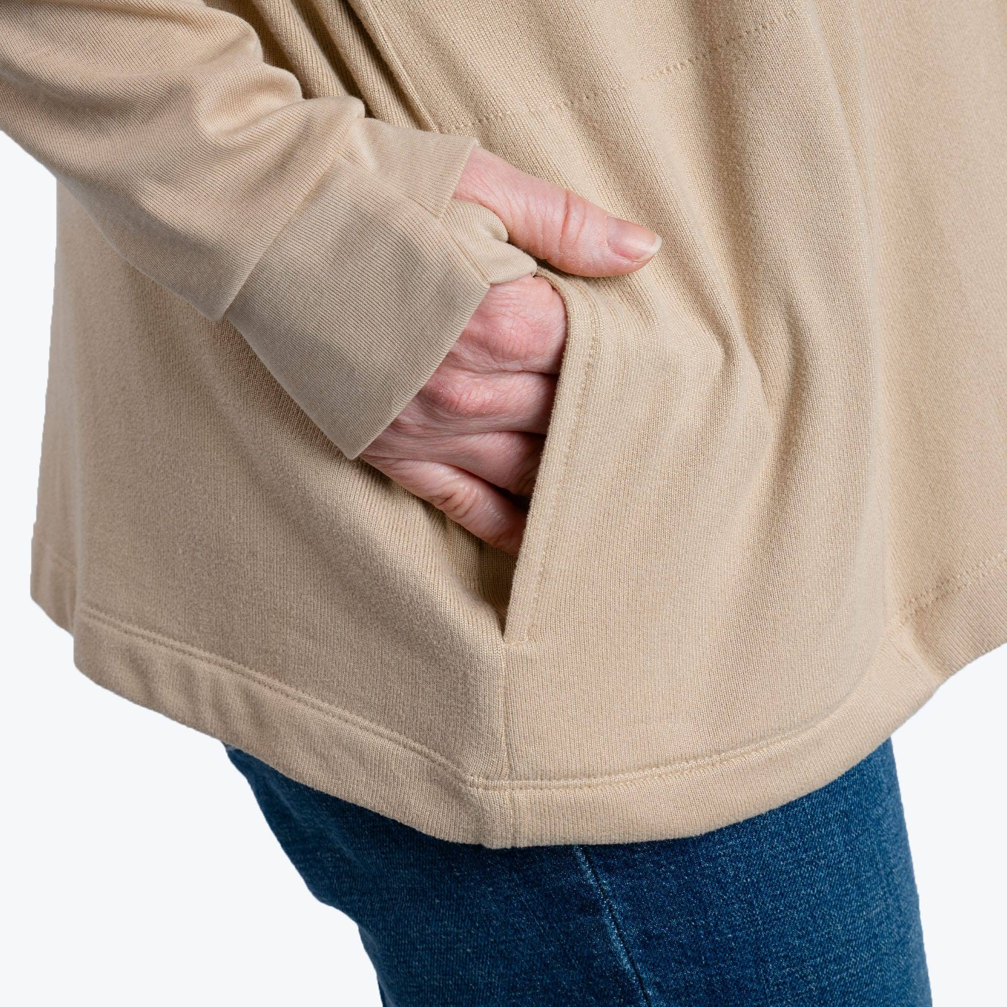 Bolero Brushed Sweater Knit Zip-Up - SAND - BoleroZipUpSweater_Sand_05