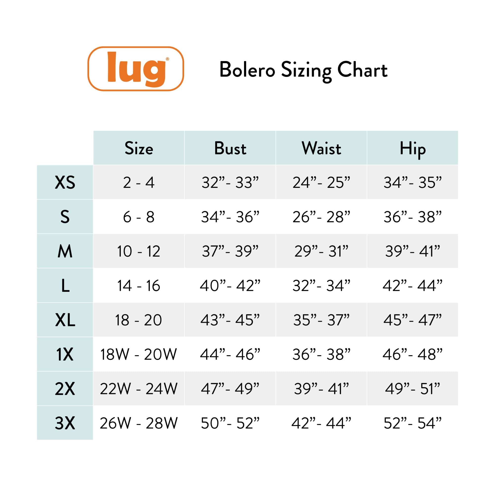 Bolero Brushed Sweater Knit Zip-Up - - Bolero_SizingChart_05fe3446-d2a7-4e81-9c0c-d827e48e9c1d