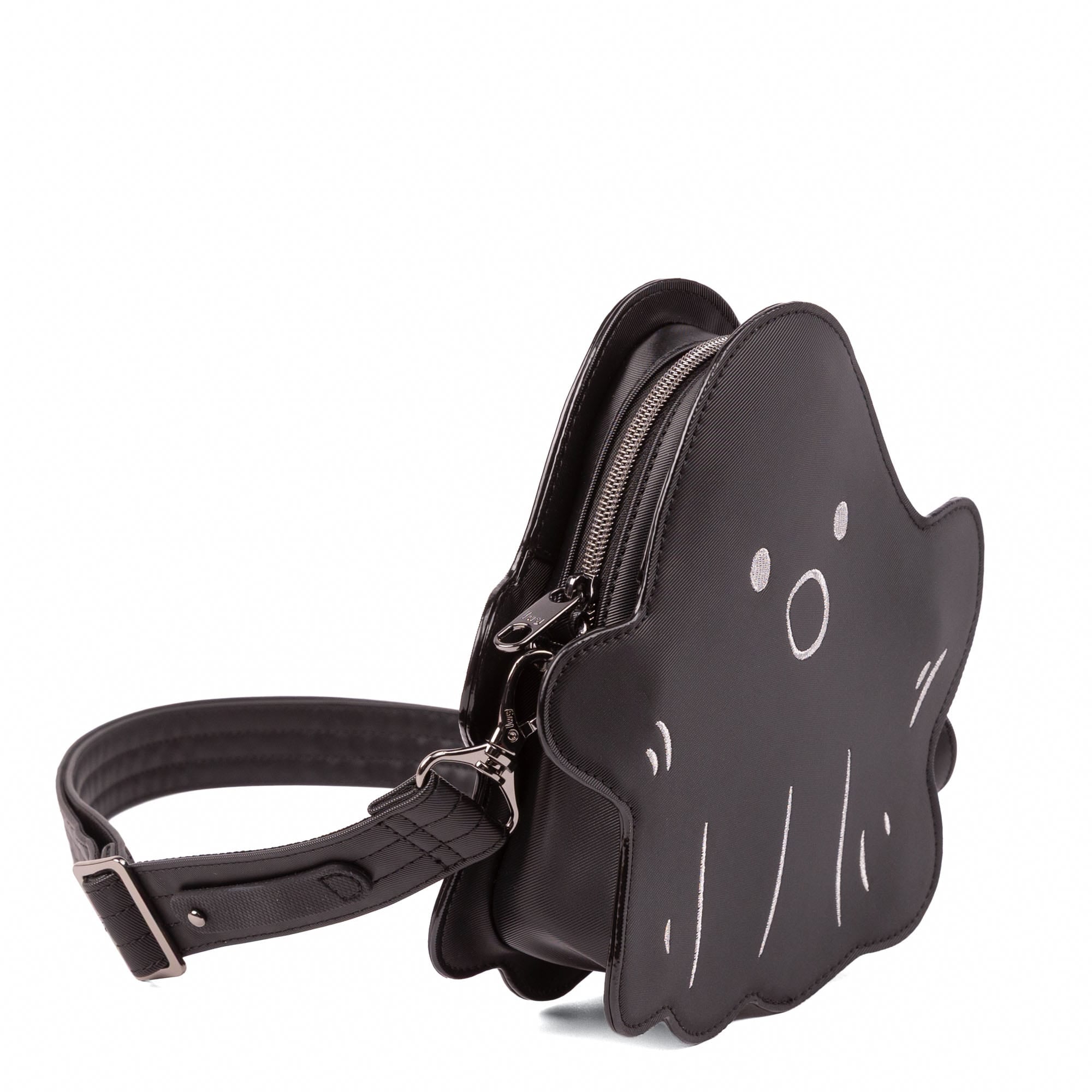 Boo Satin Luxe VL Ghost Crossbody Bag - BLACK - BooSatinLuxe_Black_Angle_02