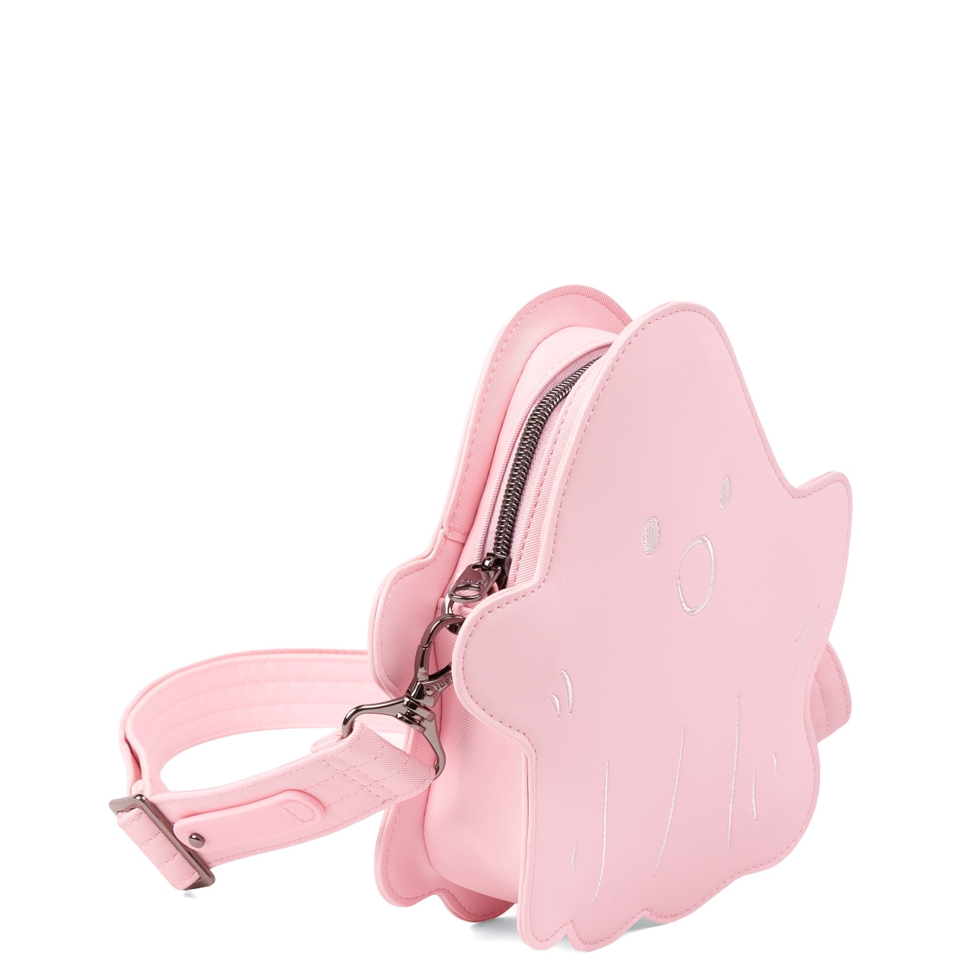 Boo Satin Luxe VL Ghost Crossbody Bag - BUBBLE PINK - BooSatinLuxe_Pink_Angle_02