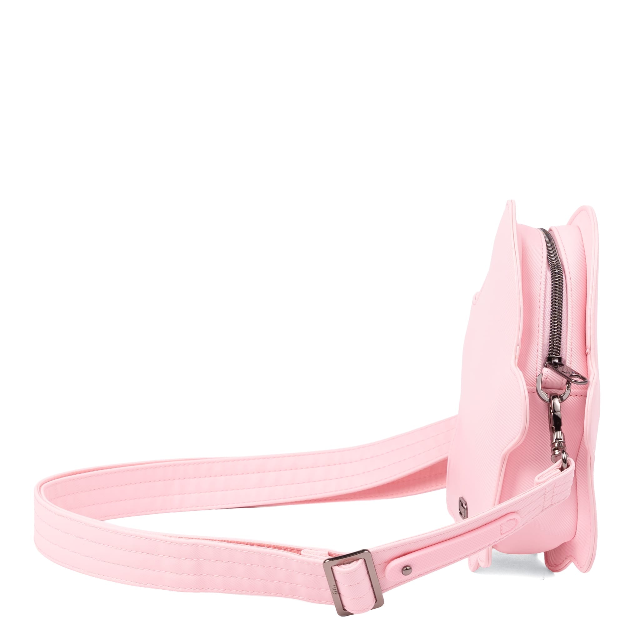 Boo Satin Luxe VL Ghost Crossbody Bag - BUBBLE PINK - BooSatinLuxe_Pink_Angle_03