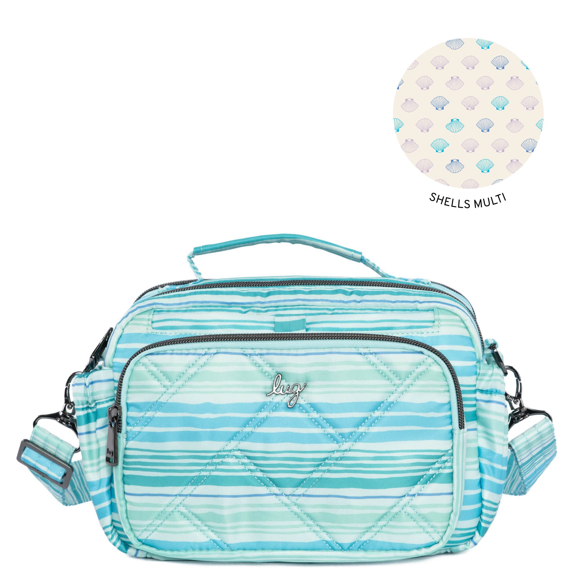 Boomer Crossbody Bag - LOVE WAVES AQUA - Boomer_LoveWavesAqua