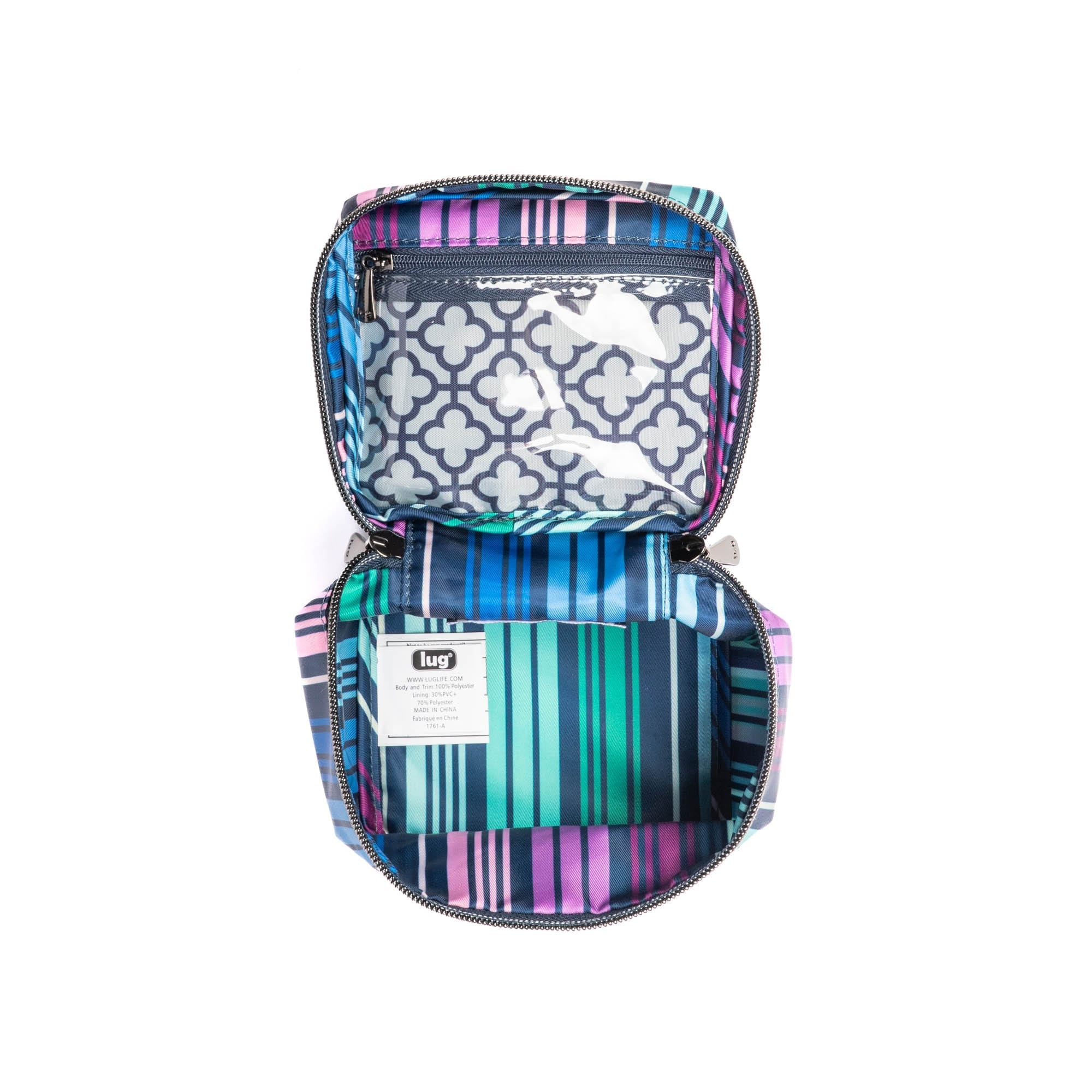 Box Top Cosmetic Case - LOVE STRIPE MULTI - BoxTopPouchSingle_LoveStripeMulti_05