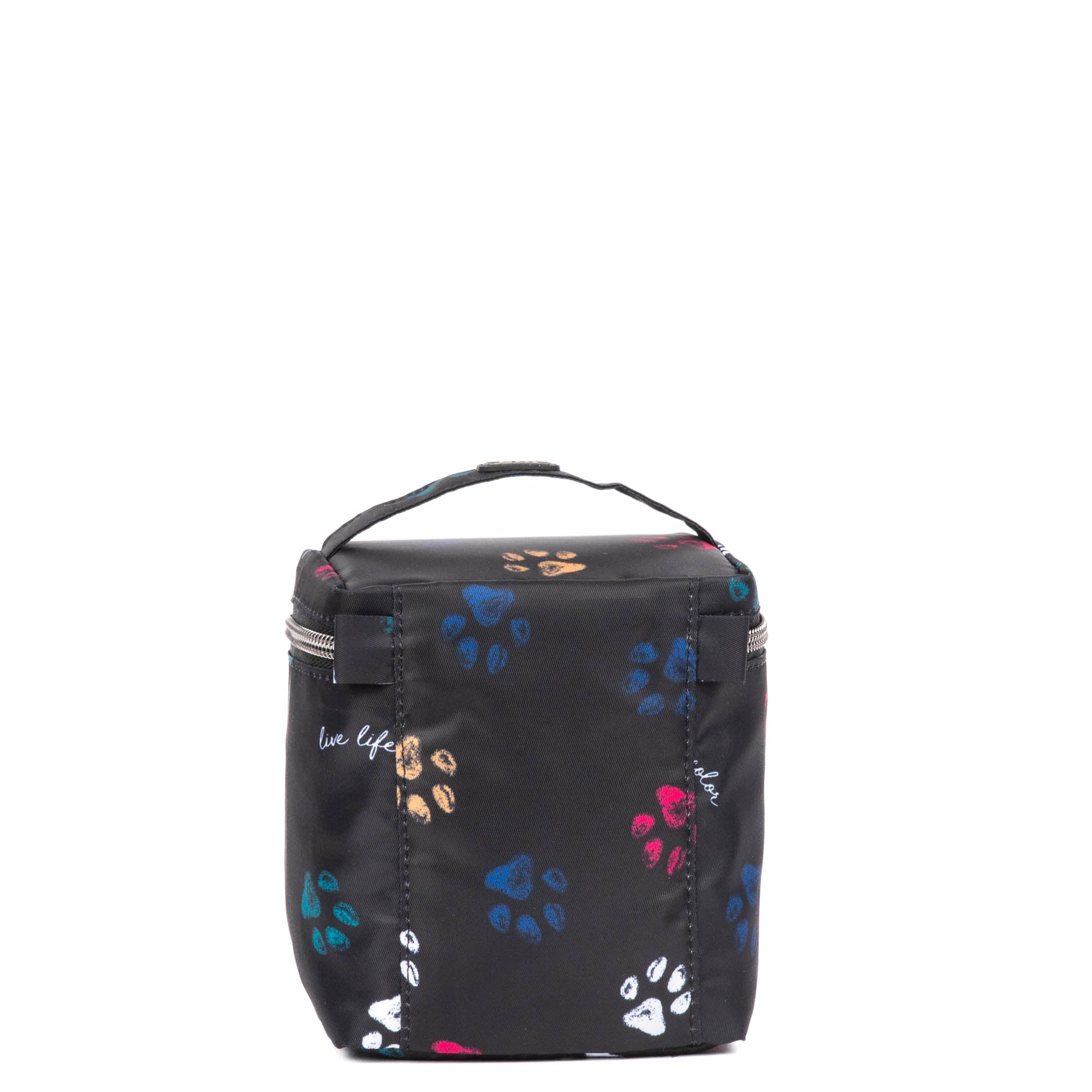 Box Top Cosmetic Case - PAWS BLACK - BoxTopPouchSingle_PawsBlack_04