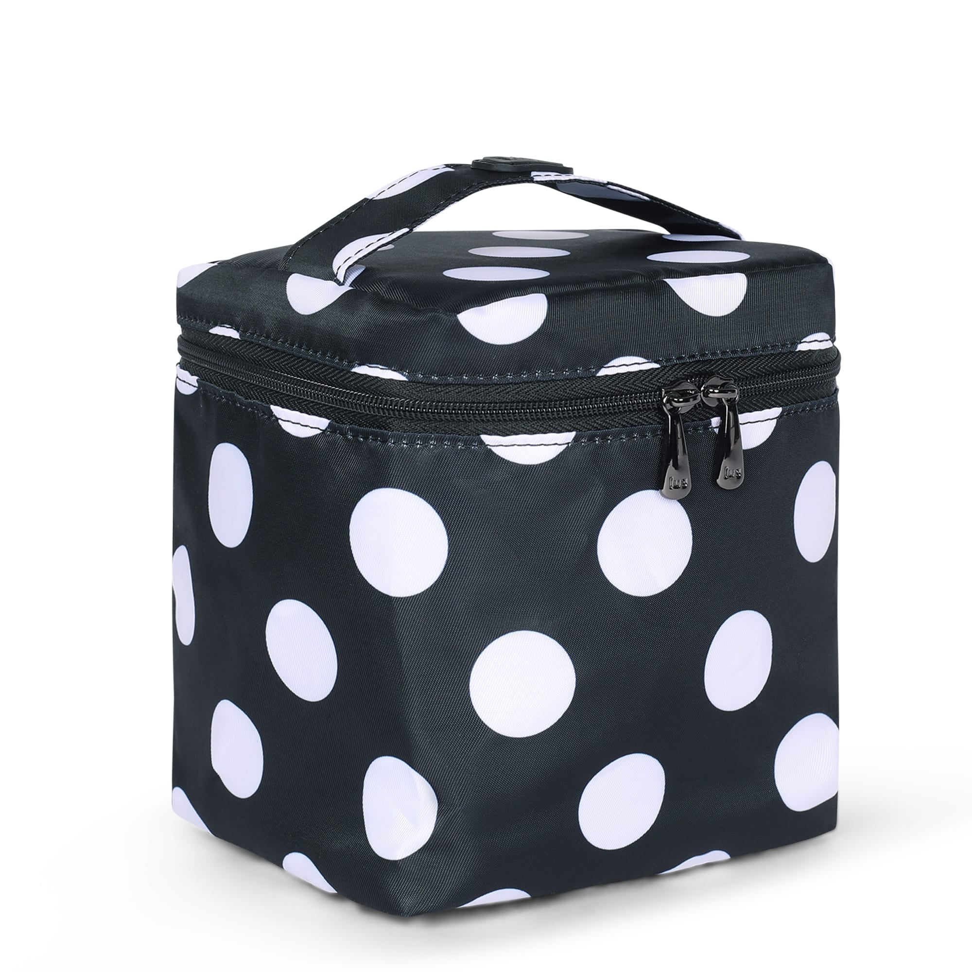Box Top Cosmetic Case - BLACK LARGE DOT - BoxTop_BlackLargeDot_02