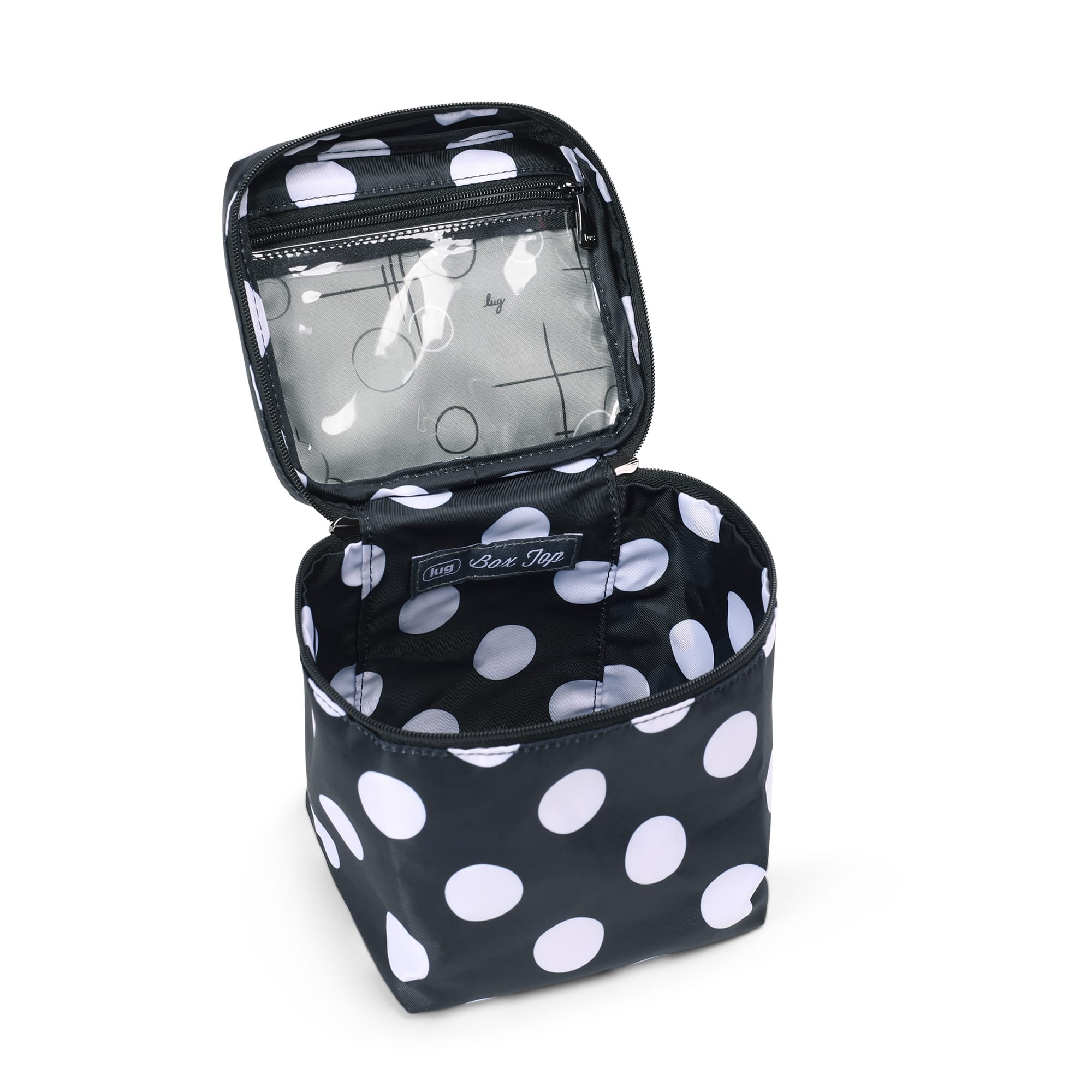 Box Top Cosmetic Case - BLACK LARGE DOT - BoxTop_BlackLargeDot_05