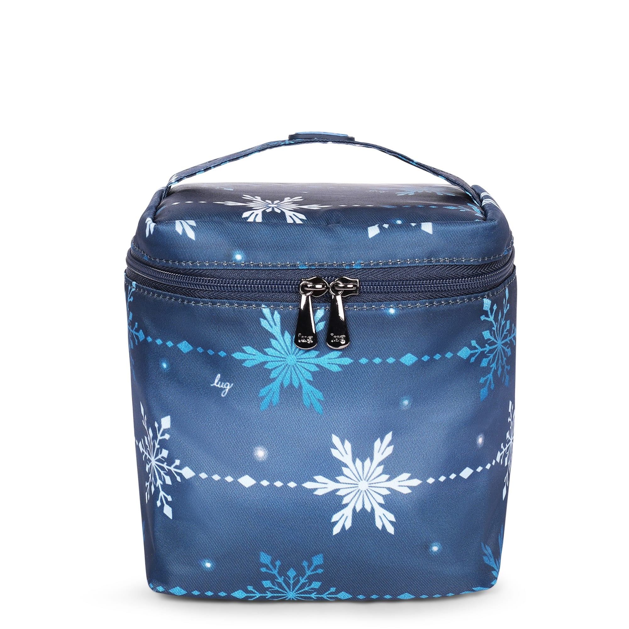 Box Top Cosmetic Case - SNOWFLAKE NAVY - BoxTop_SnowflakeNavy_01