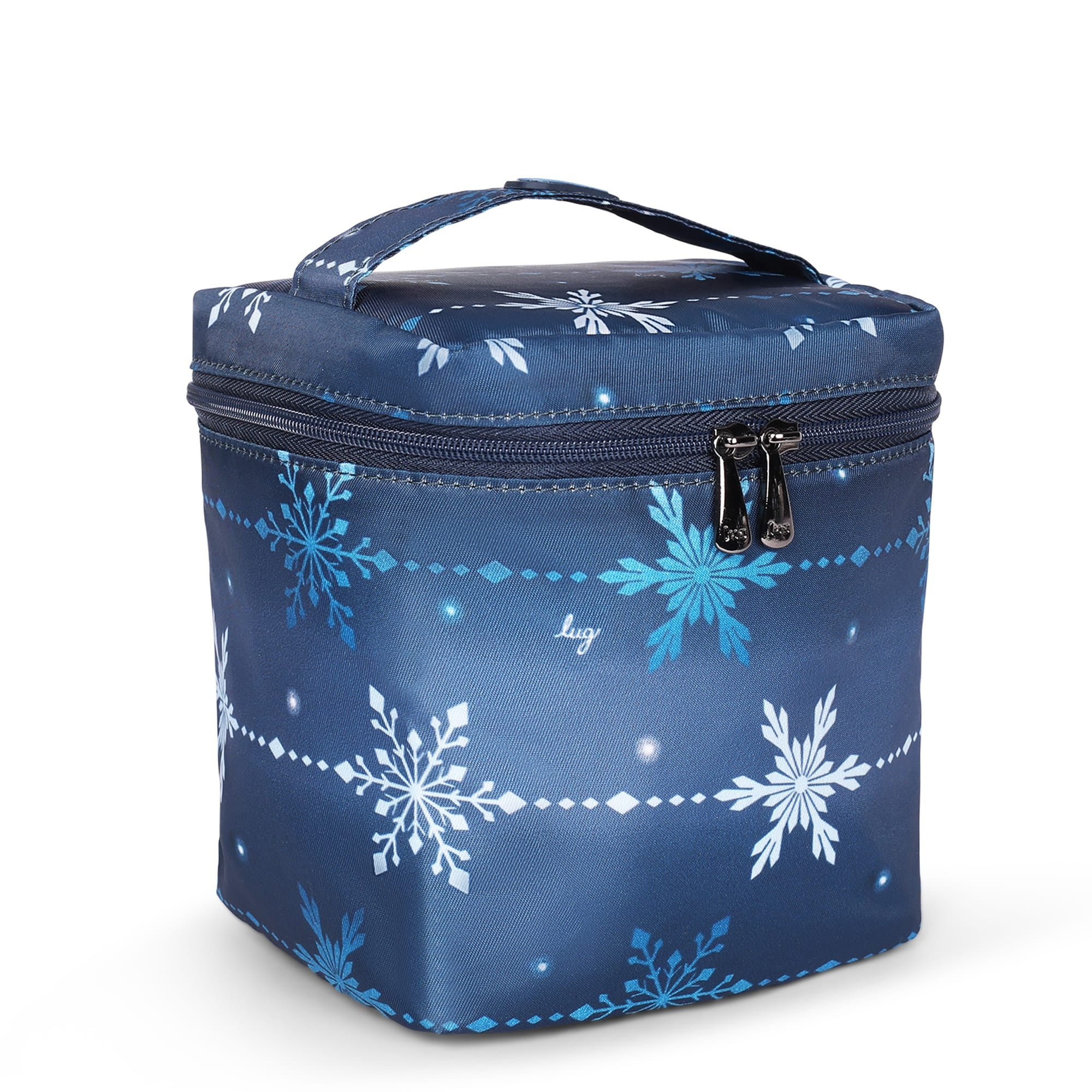 Box Top Cosmetic Case - SNOWFLAKE NAVY - BoxTop_SnowflakeNavy_02