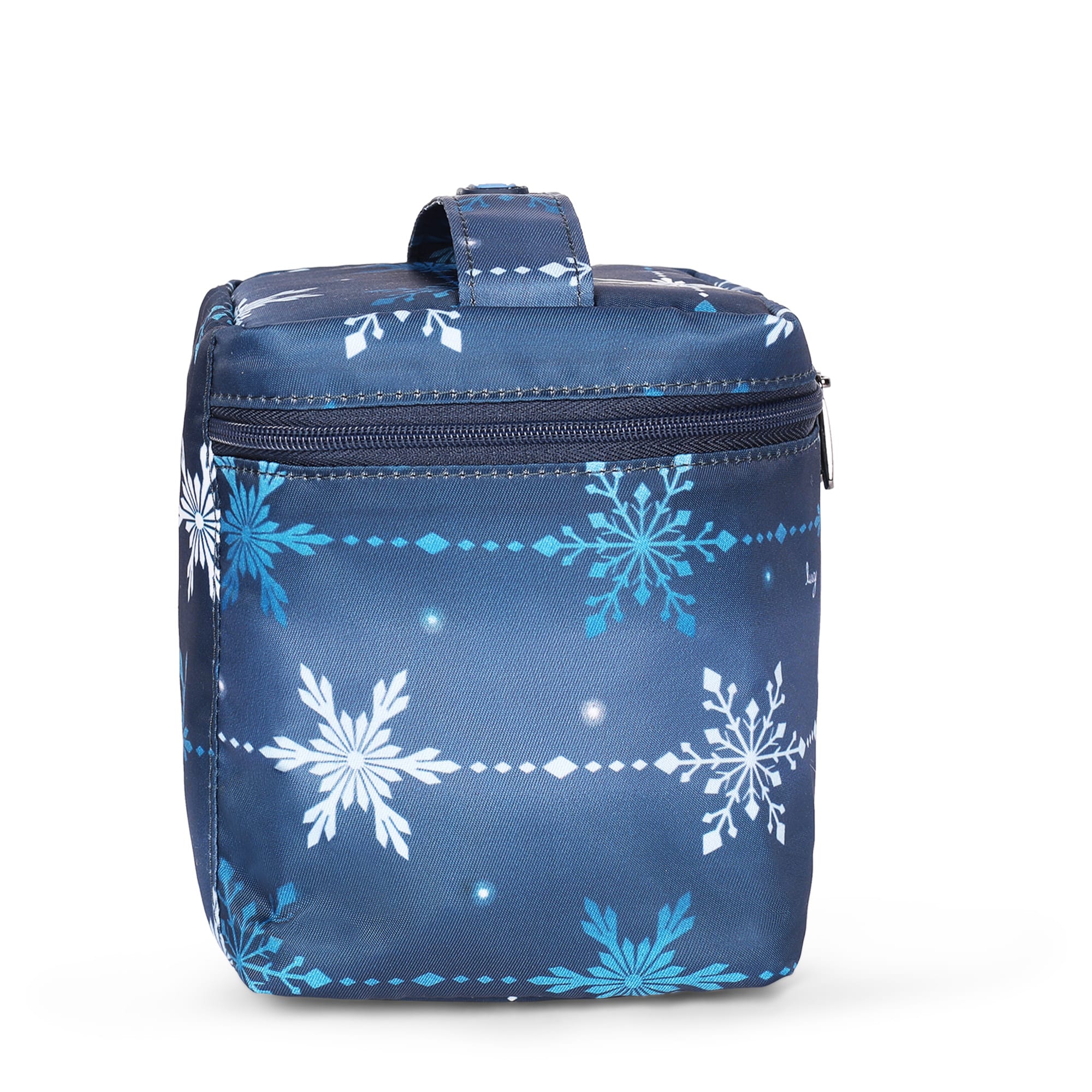 Box Top Cosmetic Case - SNOWFLAKE NAVY - BoxTop_SnowflakeNavy_03