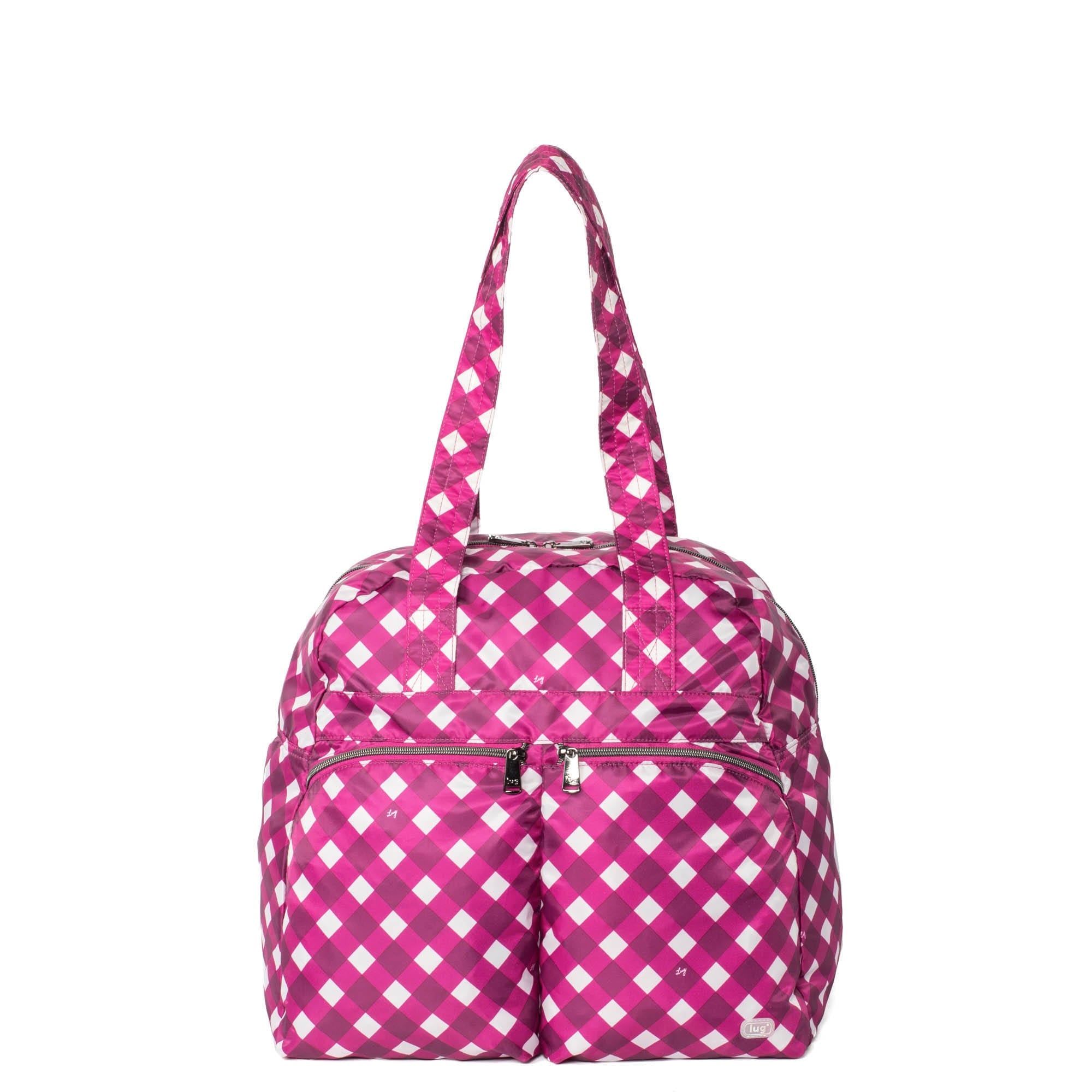 Boxer Packable Duffel Bag - GINGHAM BERRY - BoxerPackable_GinghamBerry_01