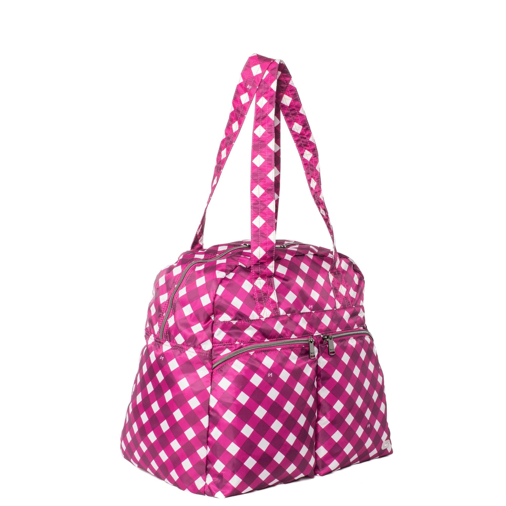 Boxer Packable Duffel Bag - GINGHAM BERRY - BoxerPackable_GinghamBerry_02