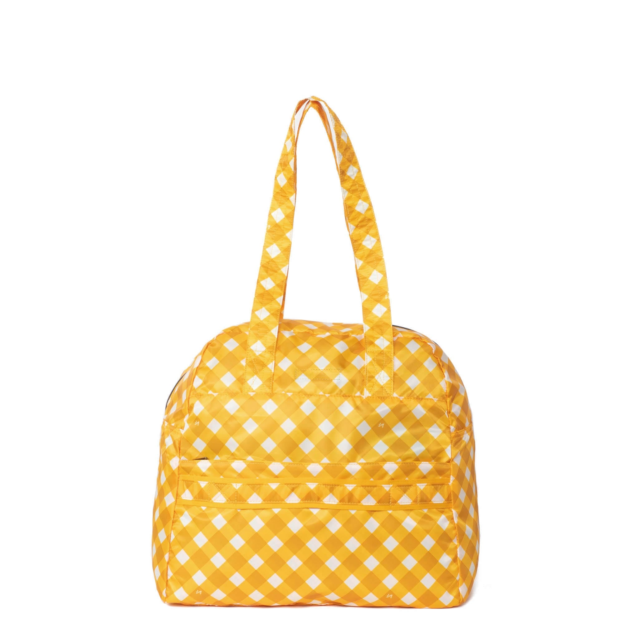 Boxer Packable Duffel Bag - GINGHAM MUSTARD - BoxerPackable_GinghamMustard_04