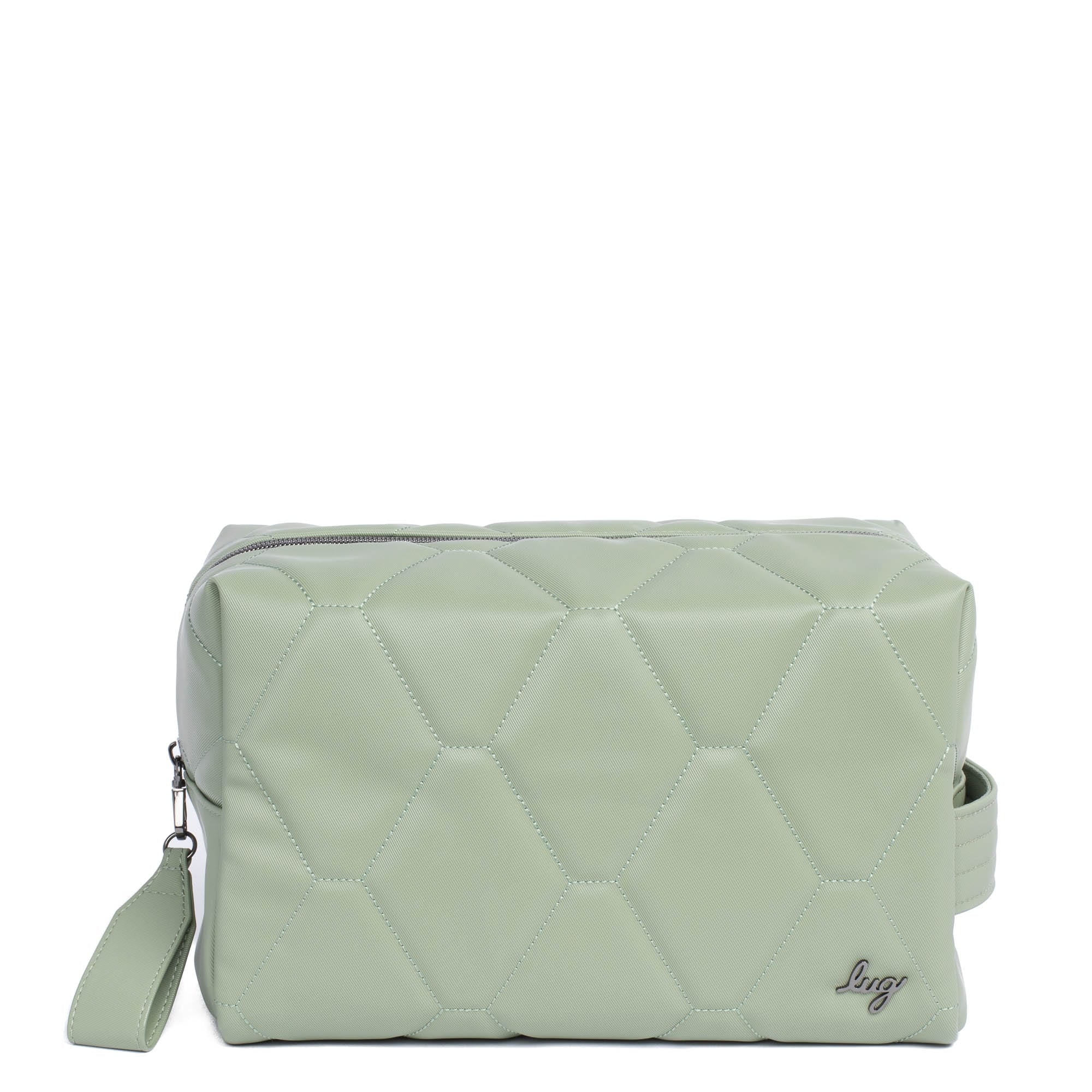 Bumper Satin Luxe VL Cosmetic Case - SAGE - Bumper_SageSatinVL_01