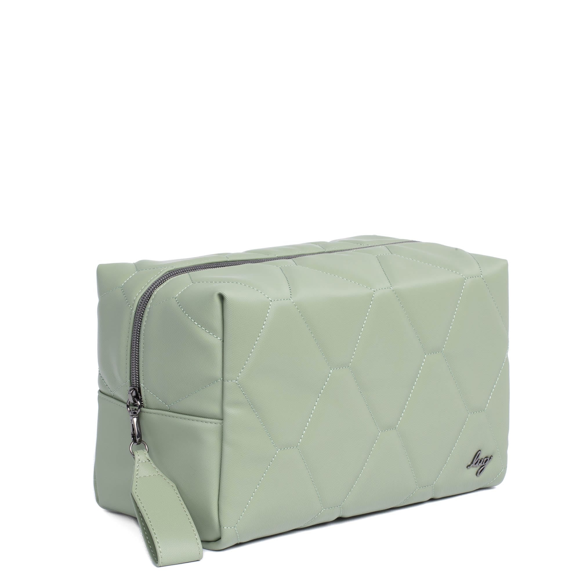 Bumper Satin Luxe VL Cosmetic Case - SAGE - Bumper_SageSatinVL_02