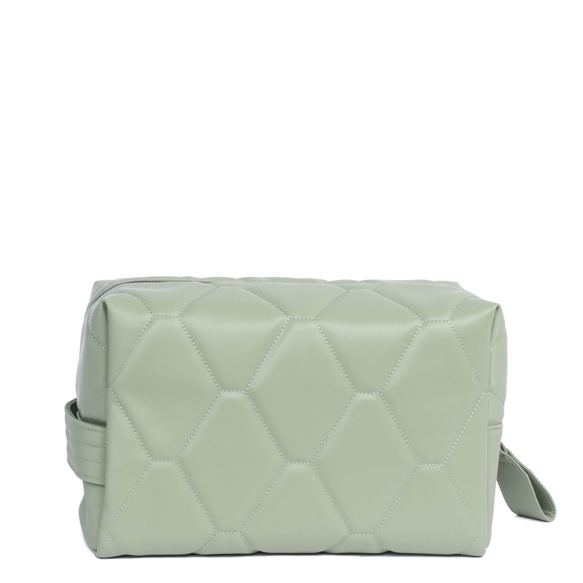 Bumper Satin Luxe VL Cosmetic Case - SAGE - Bumper_SageSatinVL_04
