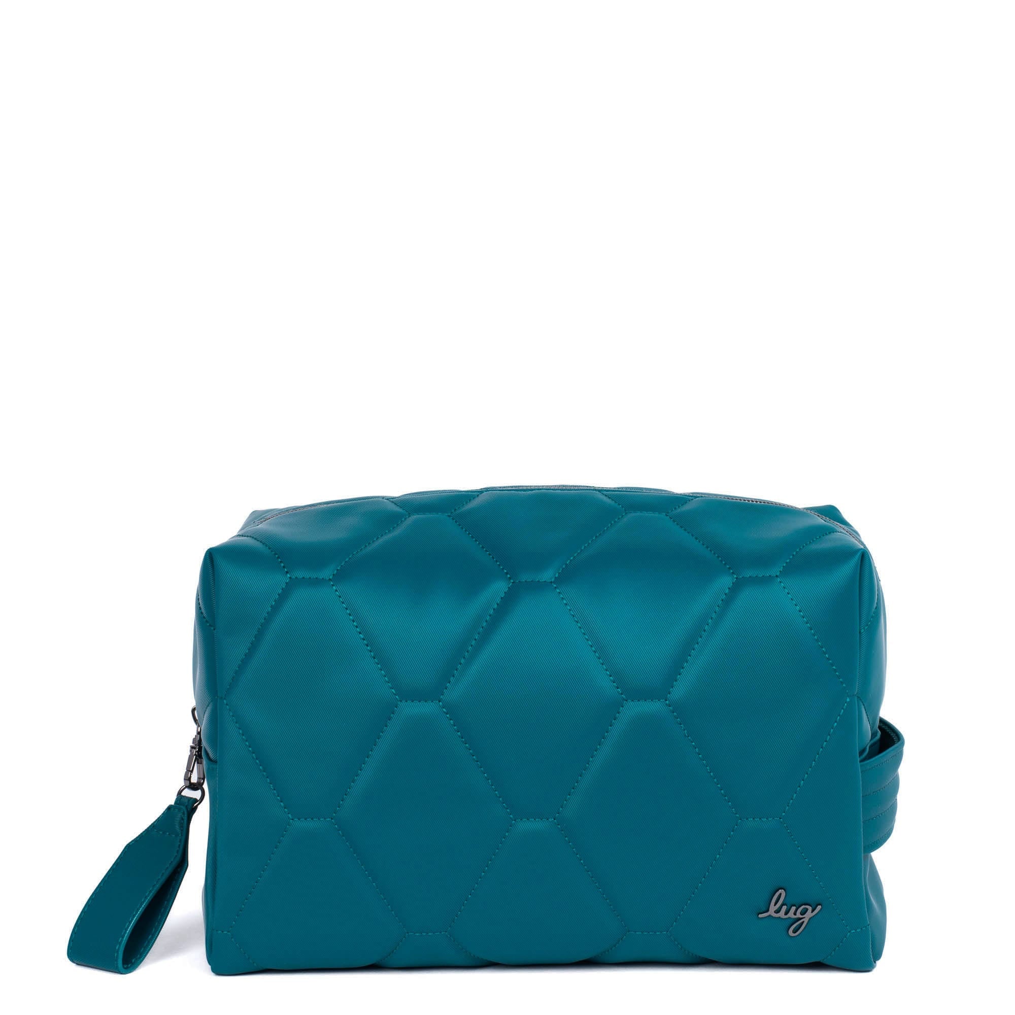 Bumper Satin Luxe VL Cosmetic Case - TEAL - Bumper_TealSatinVL_01_e2a5ea58-2408-4776-8f03-3677b4ba7d5c