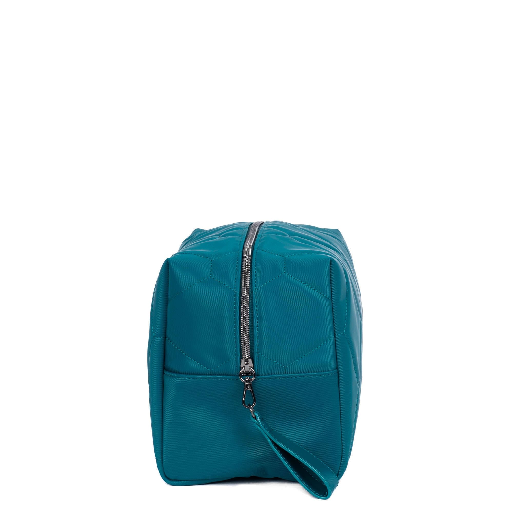 Bumper Satin Luxe VL Cosmetic Case - TEAL - Bumper_TealSatinVL_03