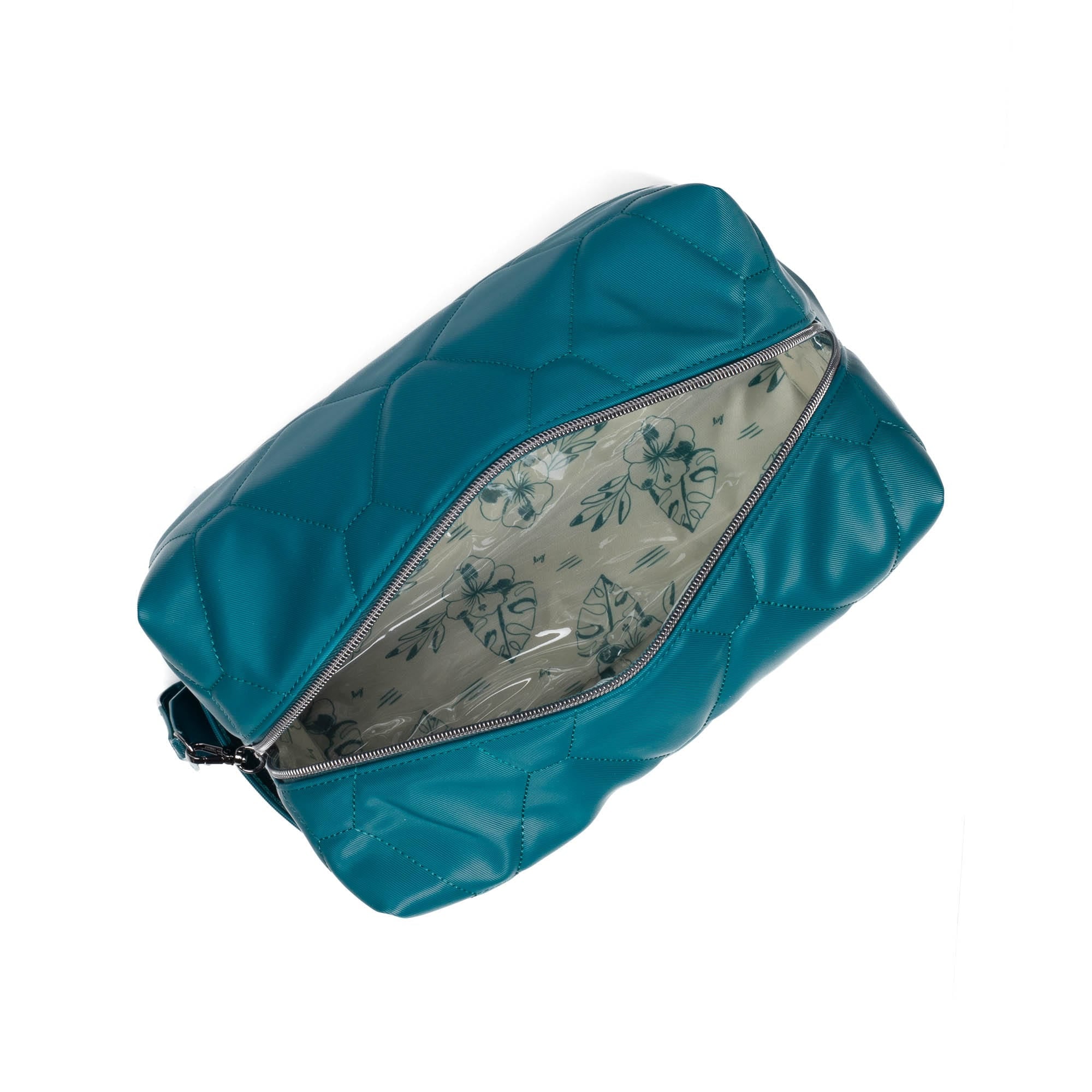 Bumper Satin Luxe VL Cosmetic Case - TEAL - Bumper_TealSatinVL_05