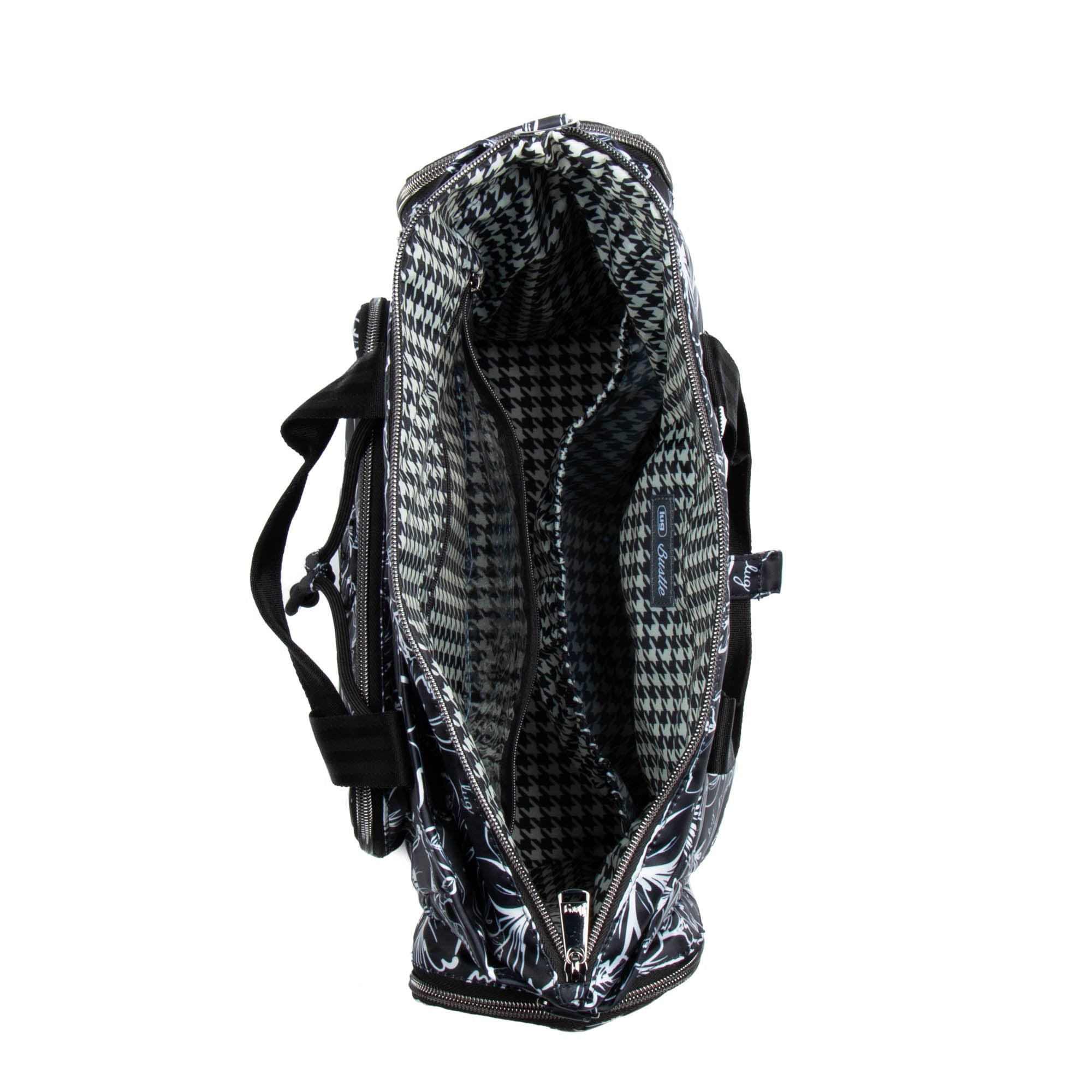 Bustle Convertible Tote Bag - OUTLINE FLORAL BLACK - Bustle_FloralOutlineBlack_05