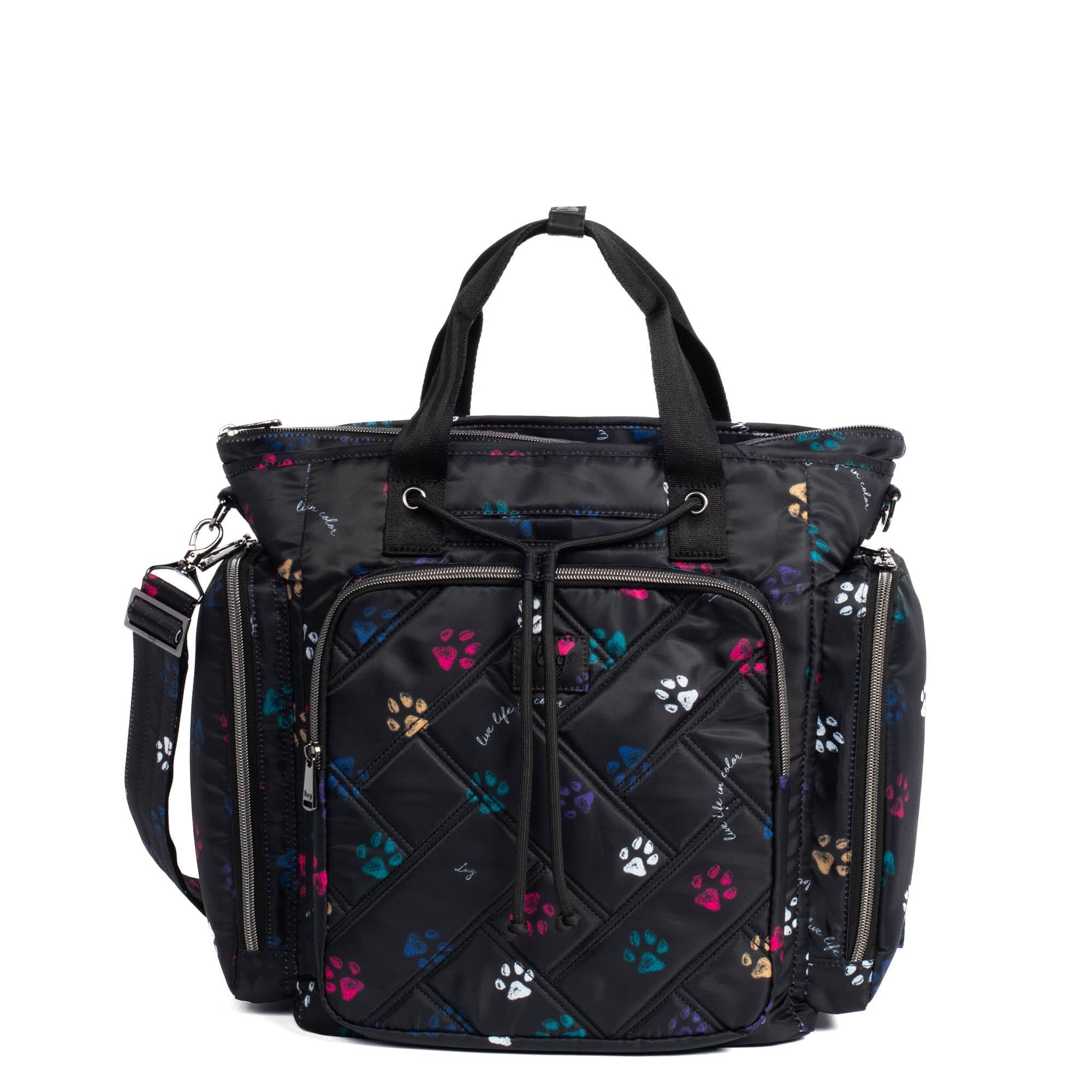 Bustle Convertible Tote Bag - - Bustle_PawsBlack_01