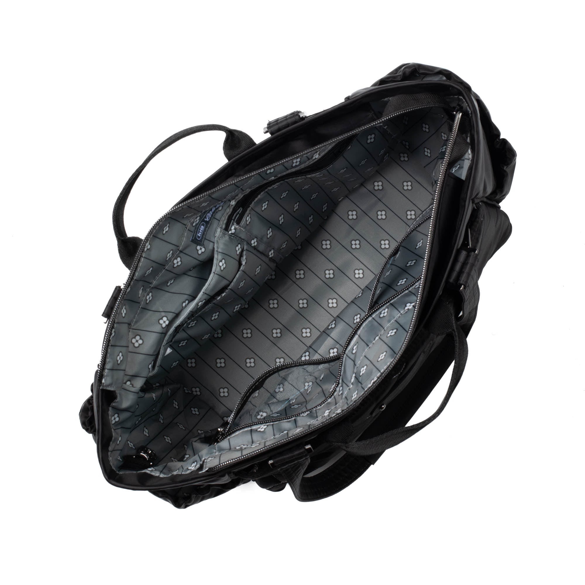 Cabby SE Tote Bag - BLACK SILVER STITCH - CabbySE_BlackWithSilver_052