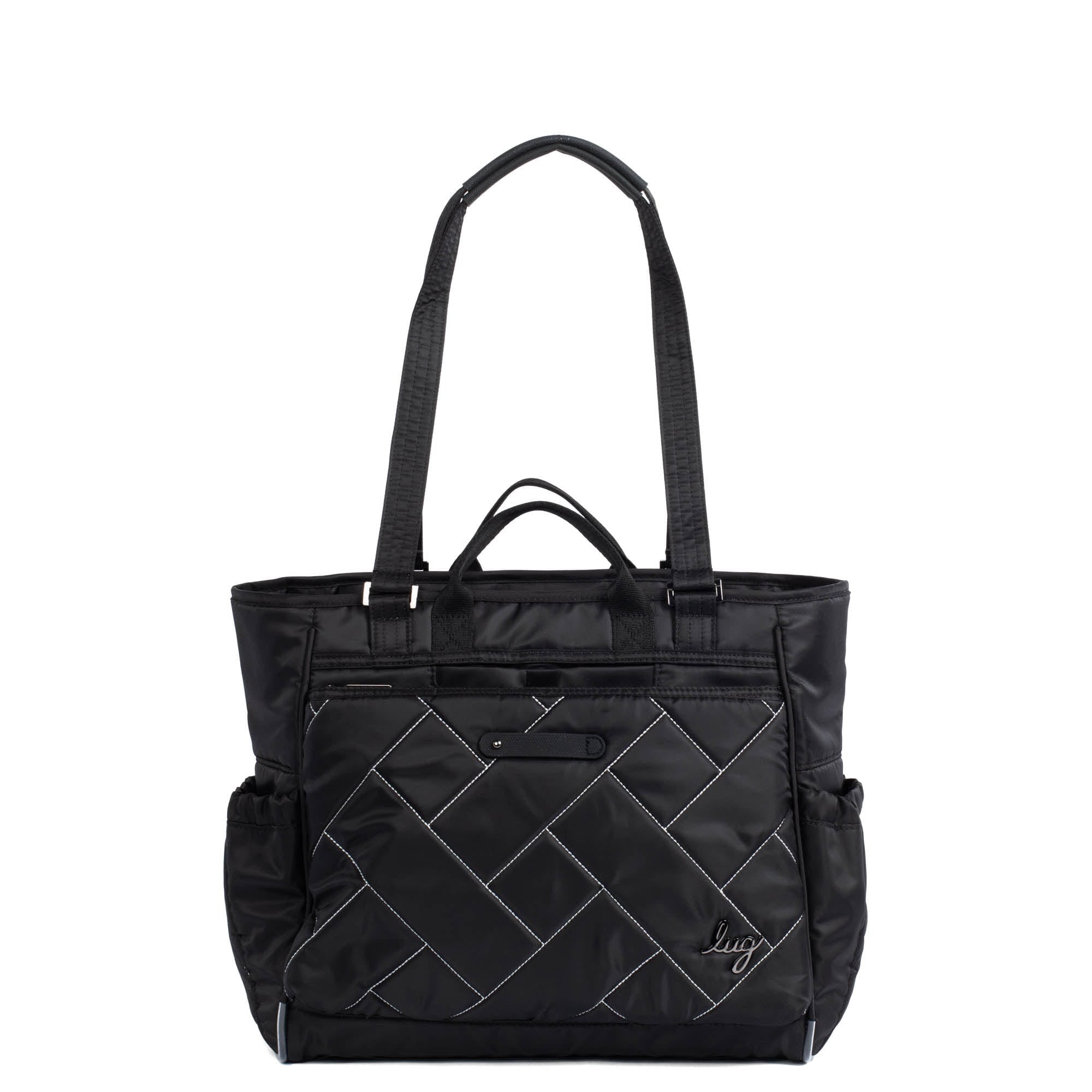 Cabby SE Tote Bag - BLACK SILVER STITCH - CabbySE_BlackwithSilver_012